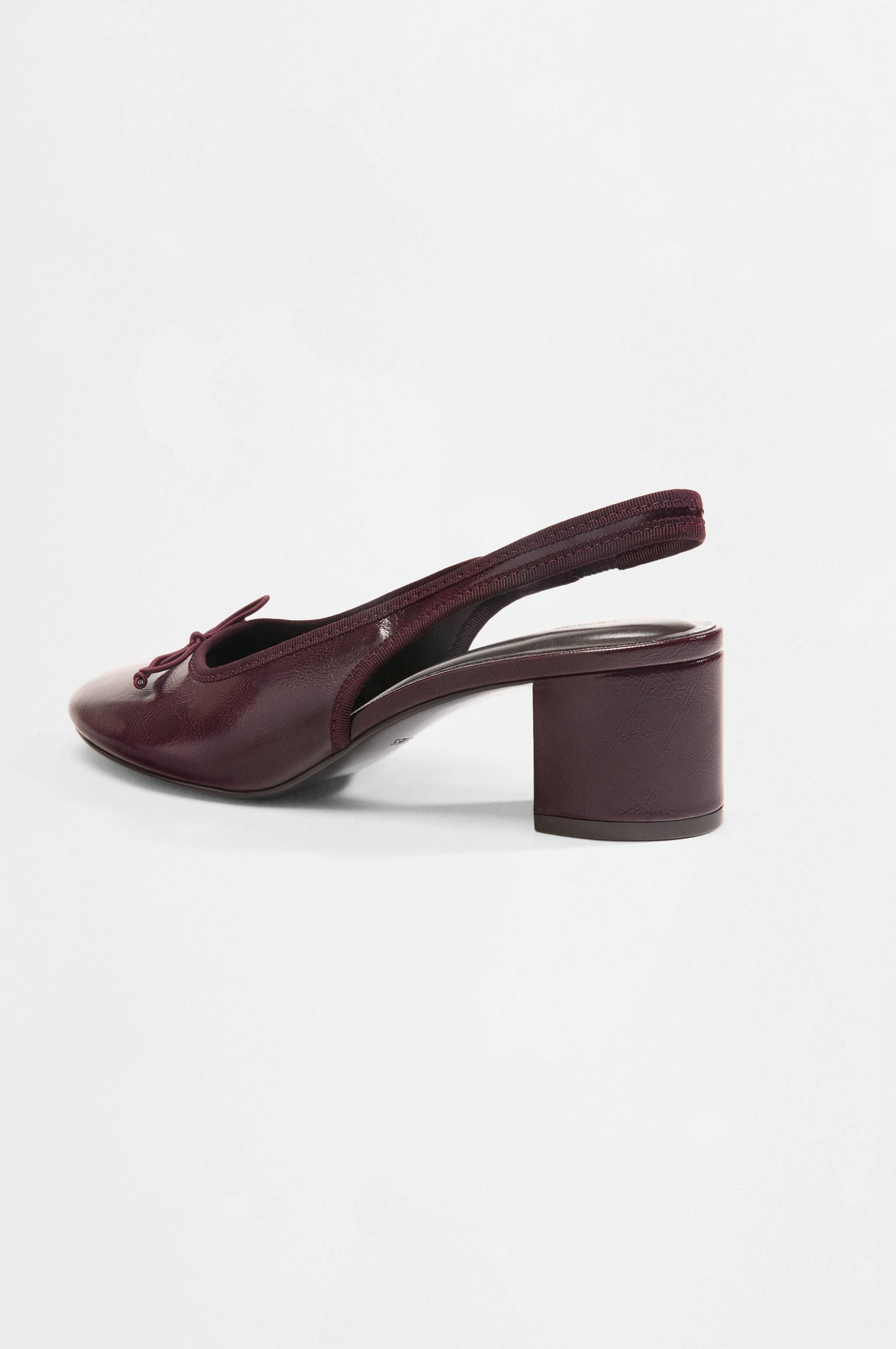 Bow heel ballet flat — BURGUNDY
