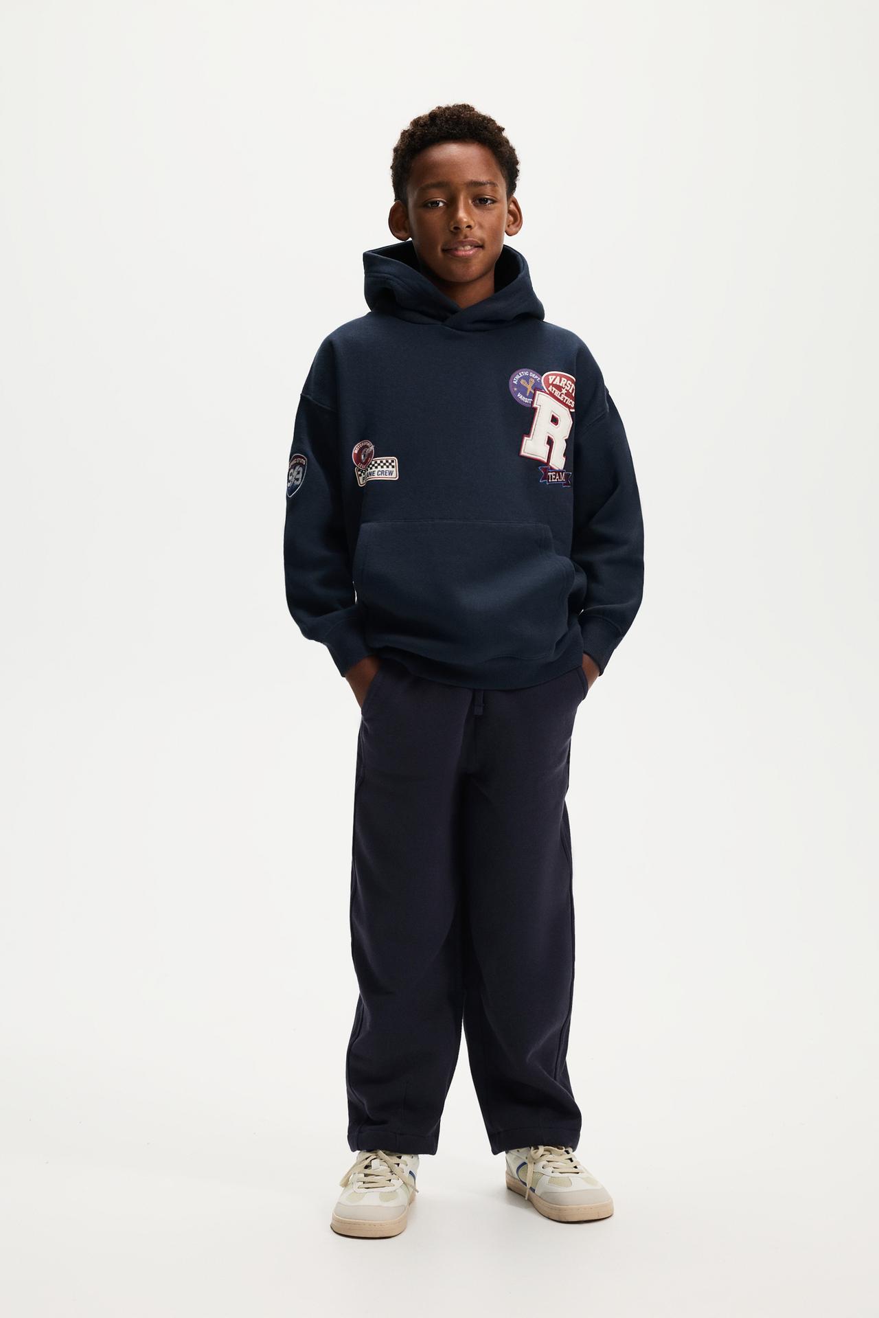 Plush barrel fit trousers — NAVY