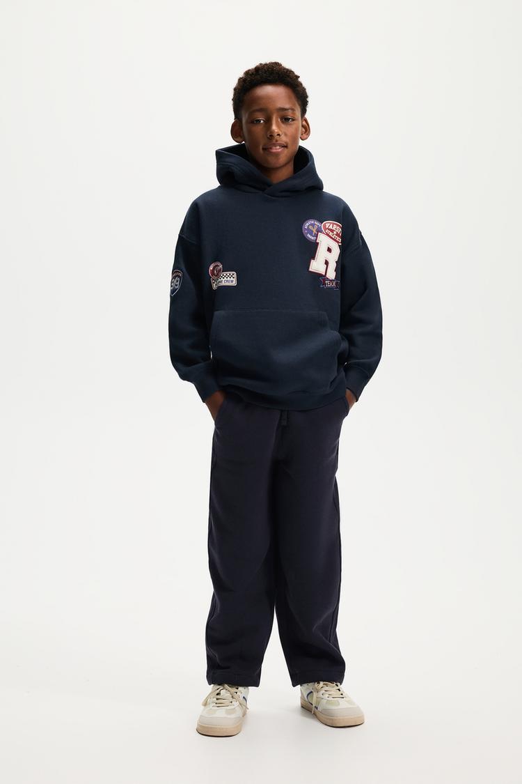 Plush barrel fit trousers — NAVY