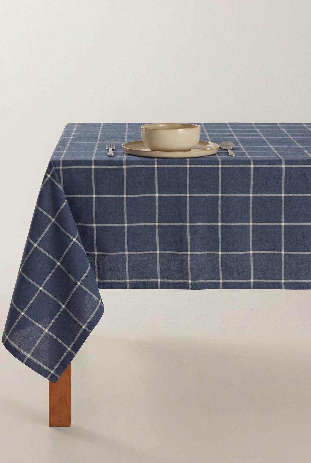 Windowpane check tablecloth 140 x 240 cm – Lefties – صورة المنتج