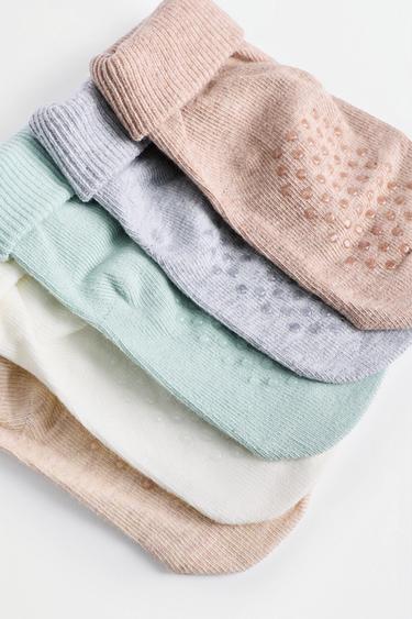 Long socks with fold-down cuffs (5-Pack) — SAND MARL 4