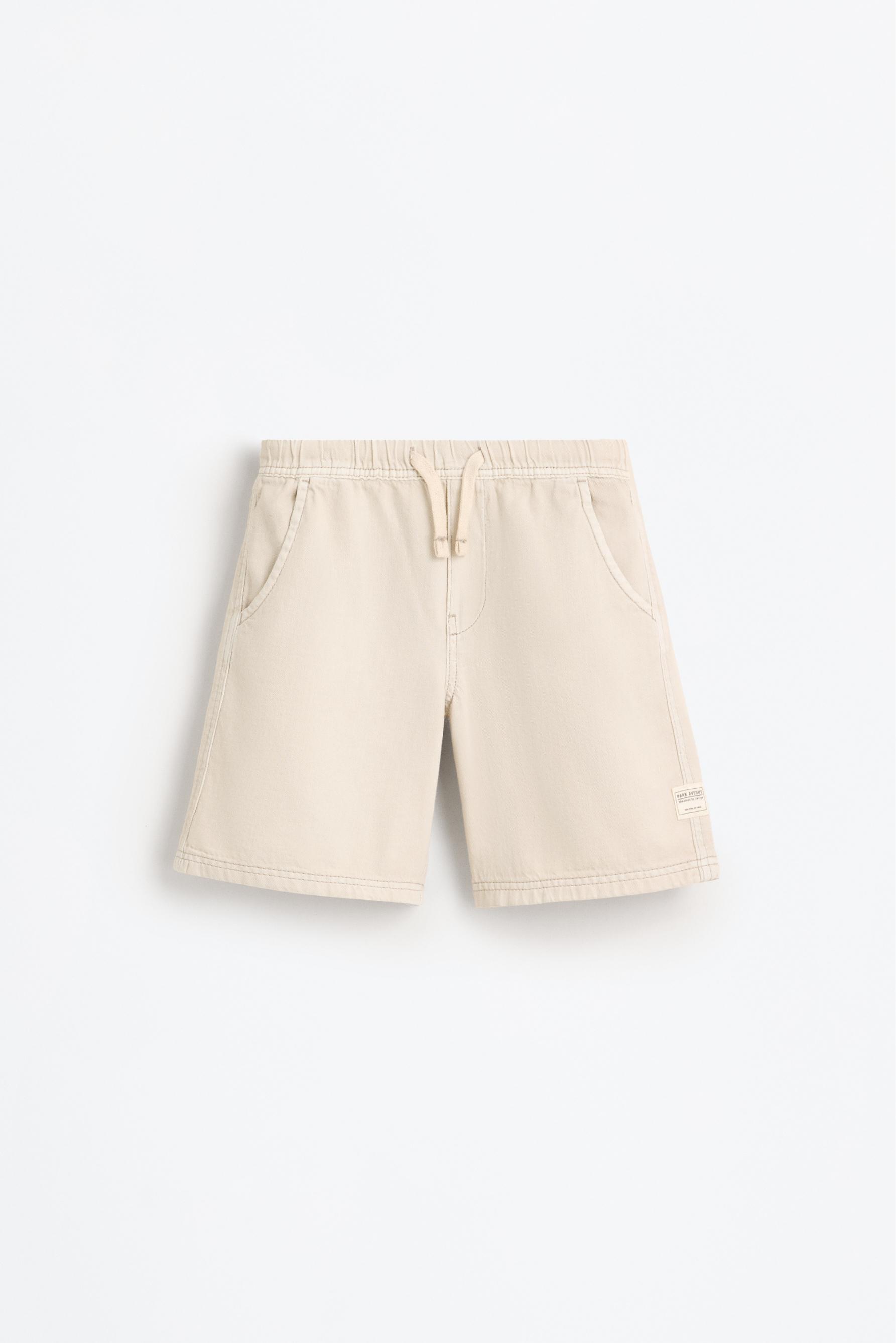 Denim jogger Bermuda shorts — OFF WHITE