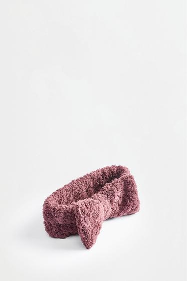 Towel-effect bow headband — BROWN 3