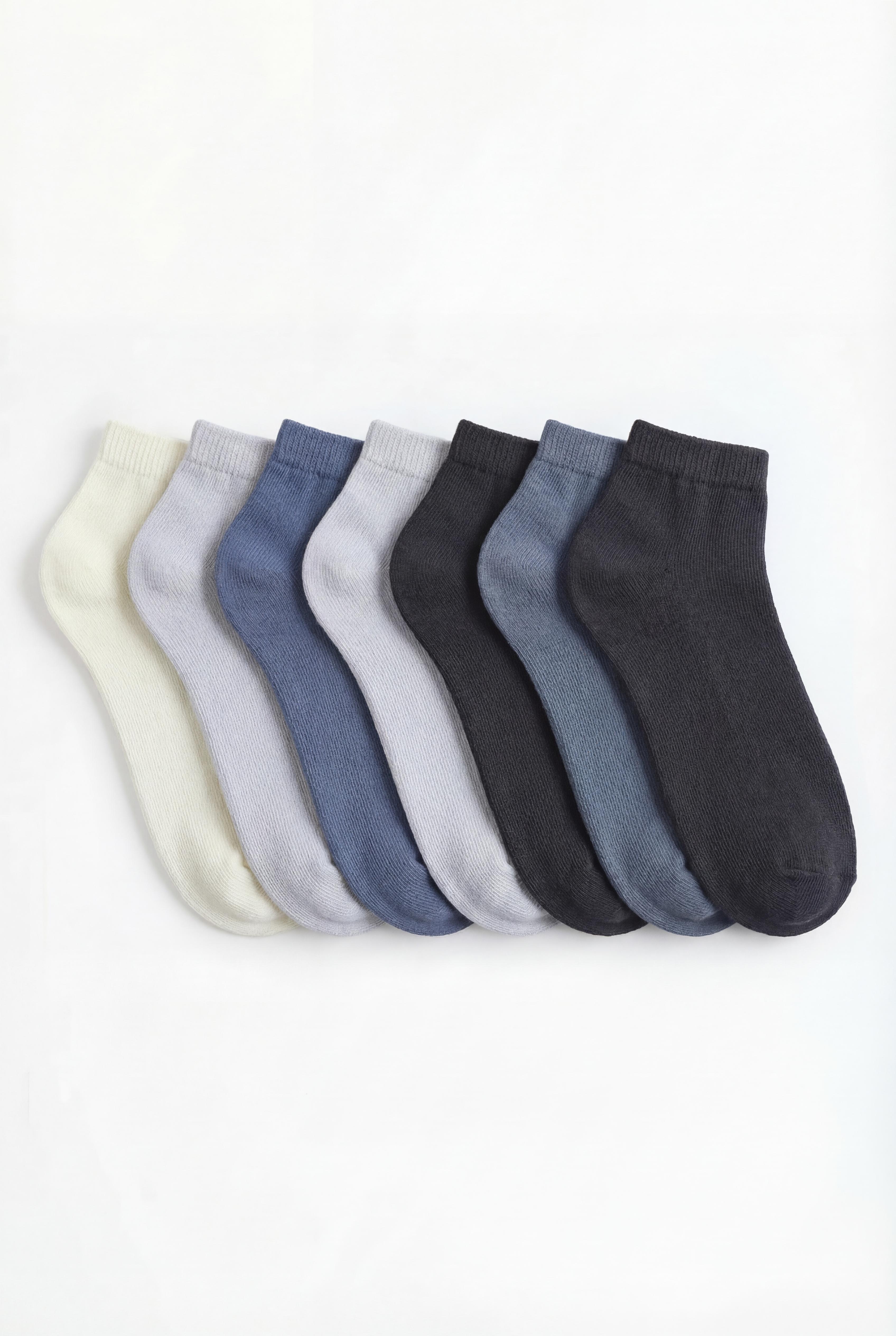 Basic short socks (7-pack) — BLUE TONES
