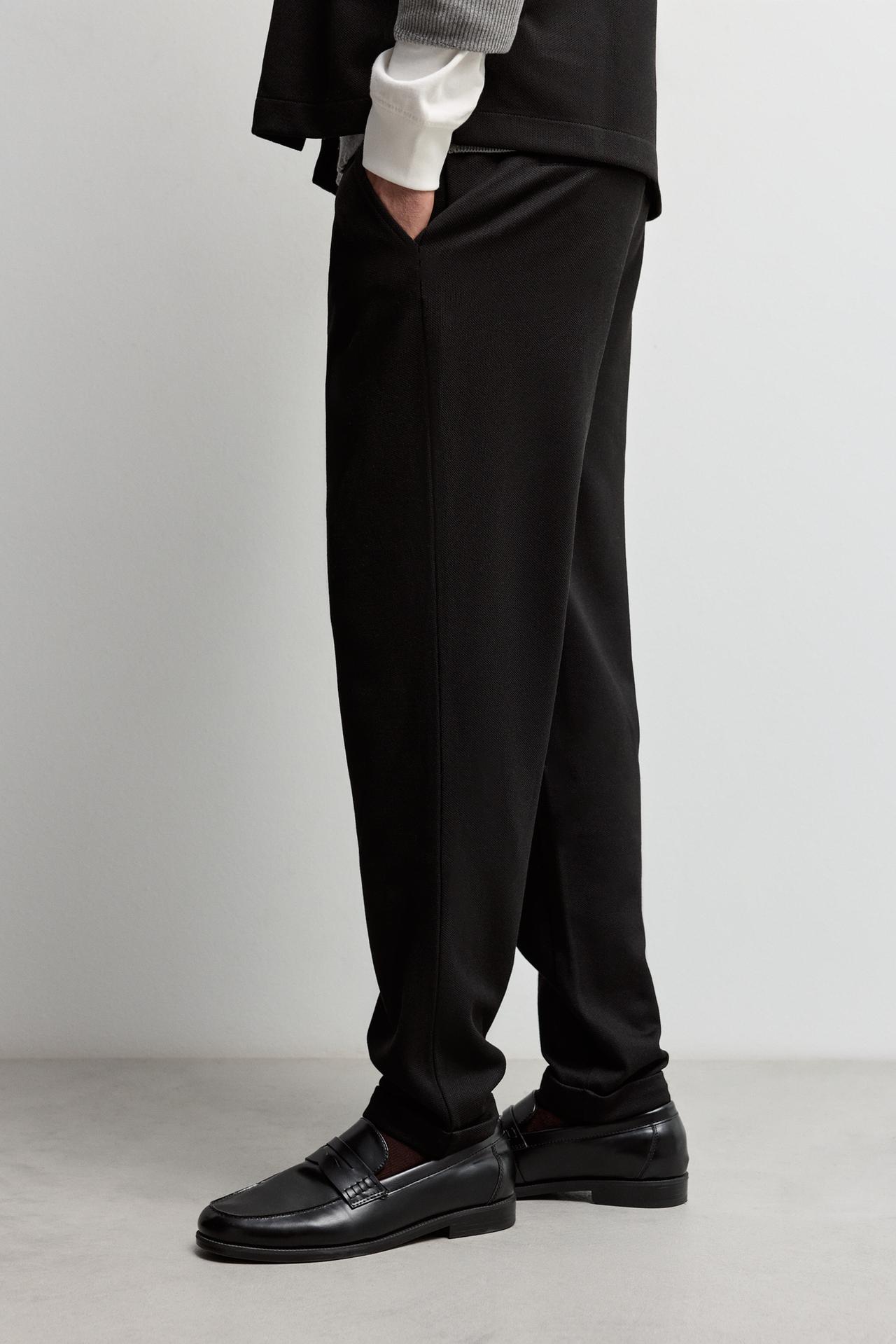 Piqué joggers — BLACK