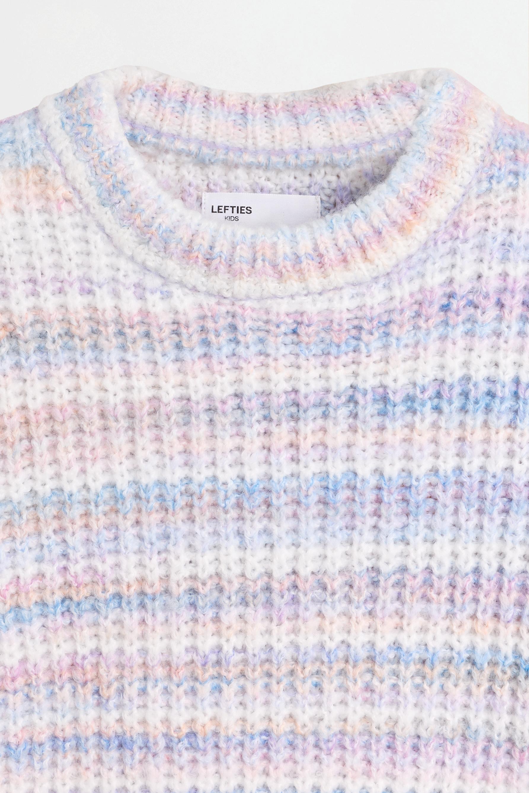 Striped knit sweater — SKY BLUE