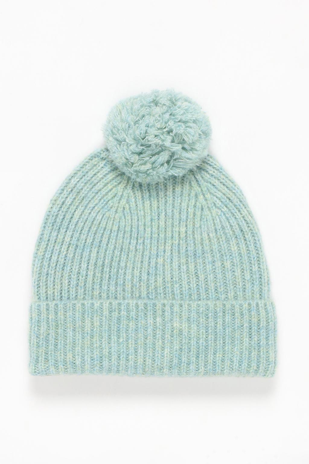 Ribbed beanie with pompom