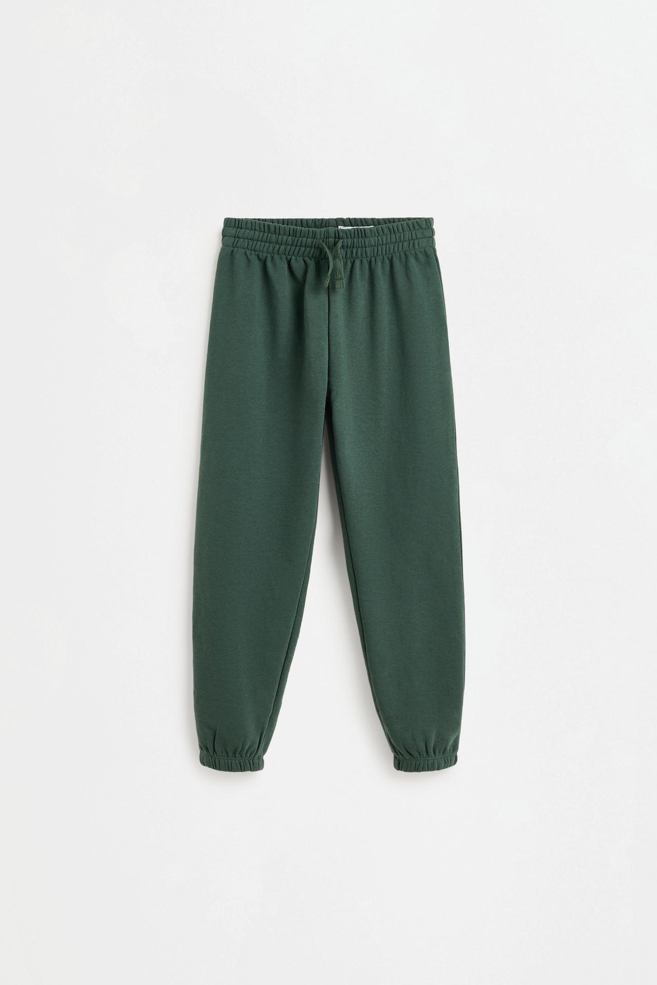Solid plush trousers — BILLIARD GREEN