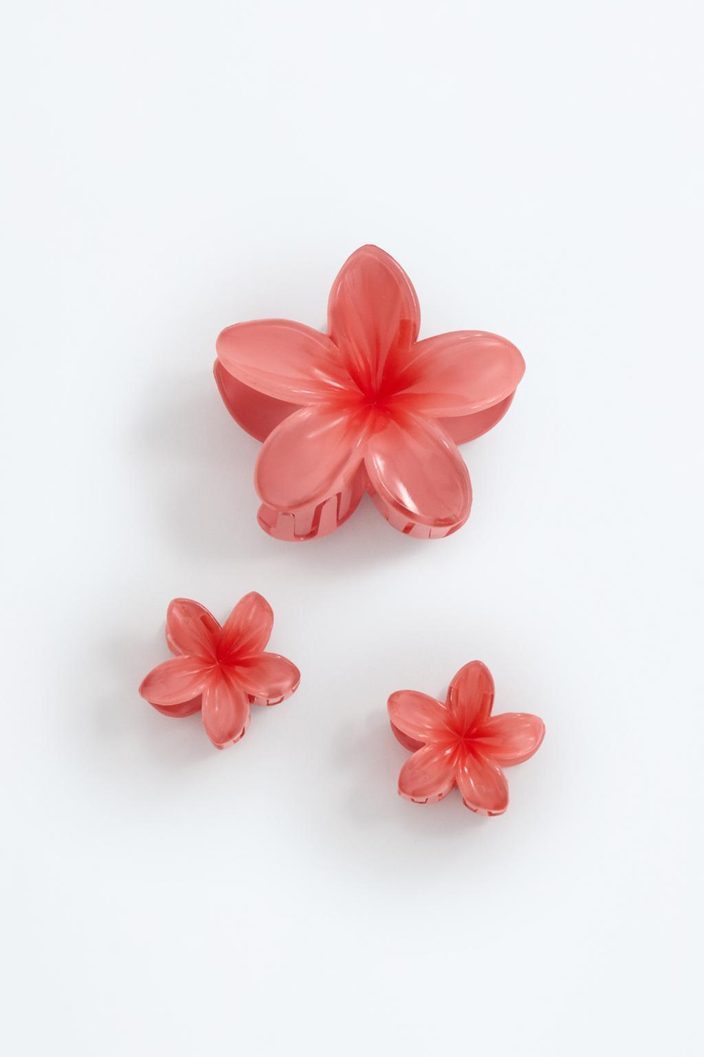 3-pack of floral hair clips