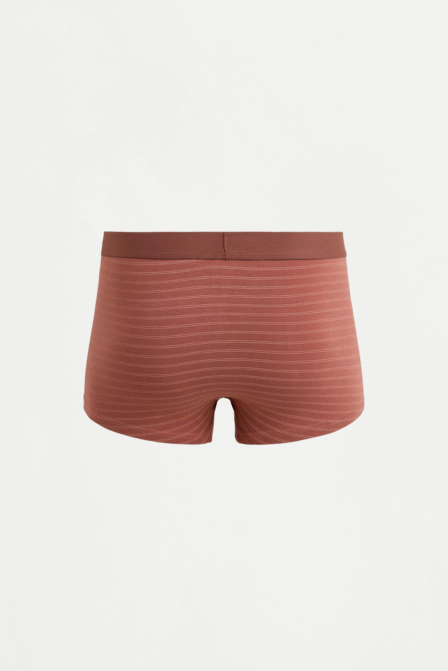 Pack of 5 striped boxers — TERRACOTTA