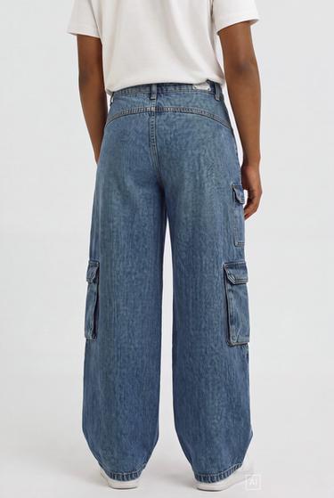 Wide-leg cargo jeans — BLUE 3