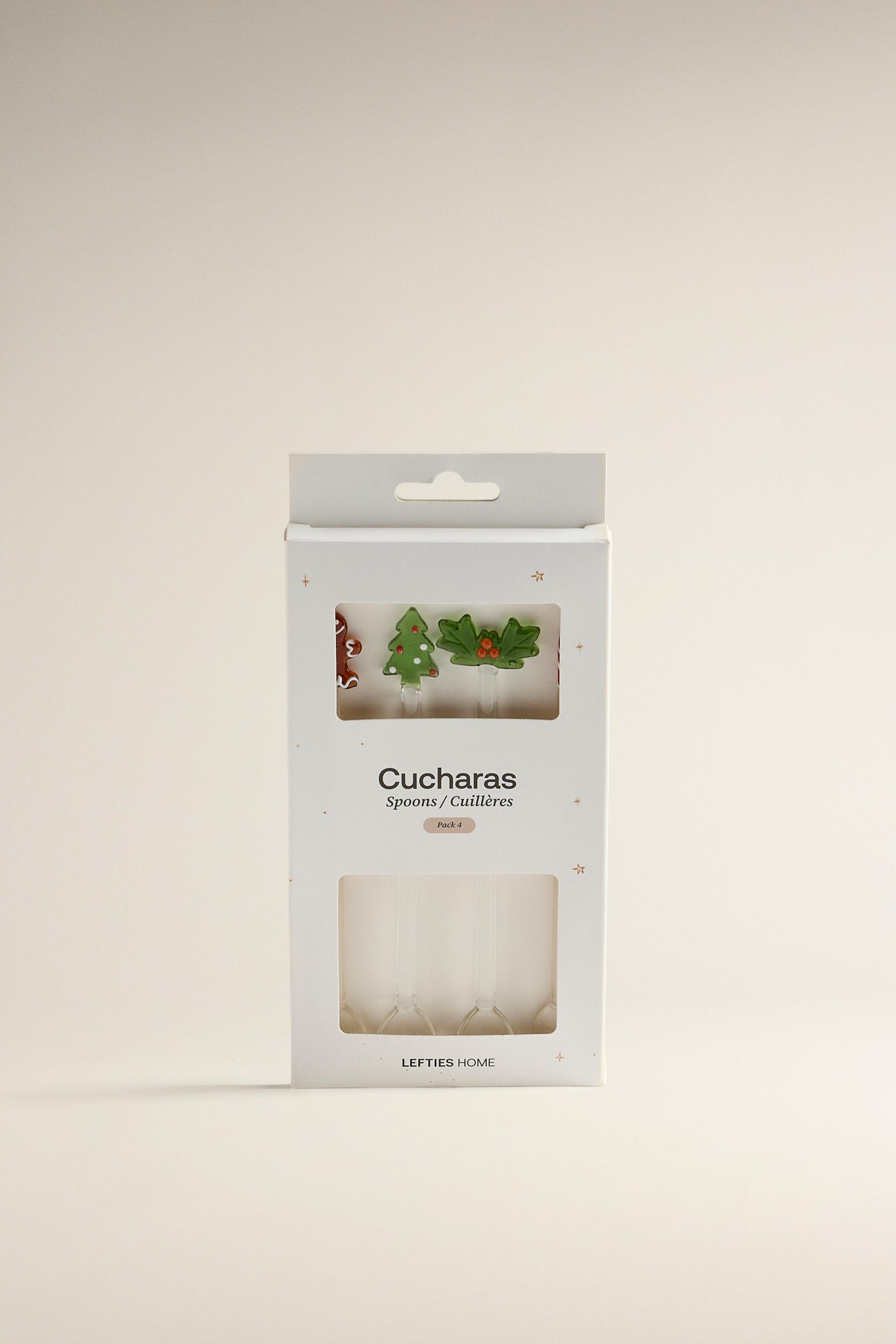 Cucharillas borosilicato motivos navideños (Pack 4)