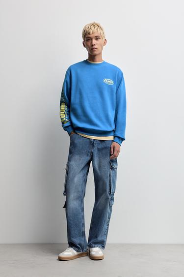 Text print sweatshirt — SKY BLUE 2