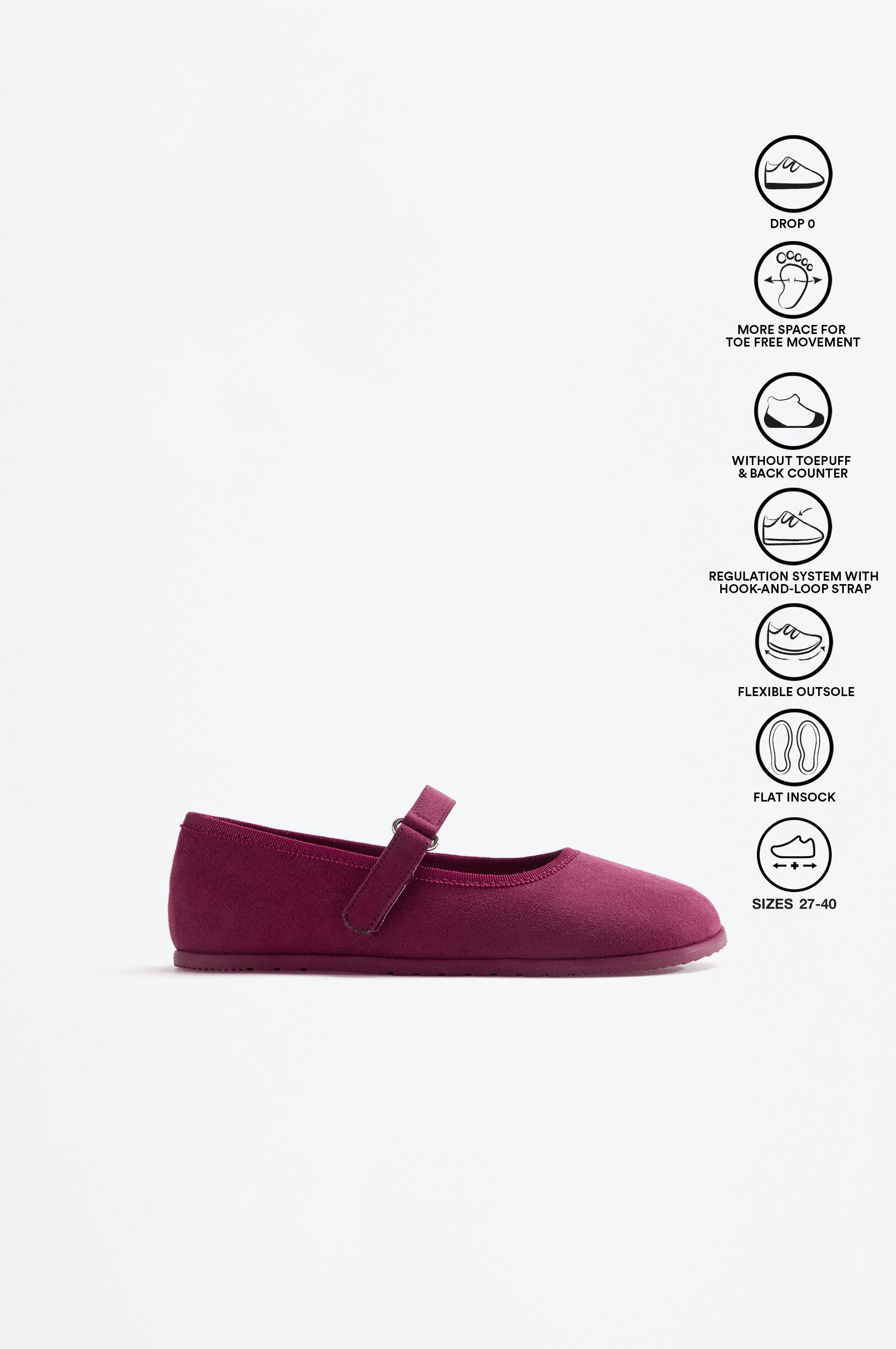 BAREFOOT MARY JANE BALLET FLAT — BURGUNDY