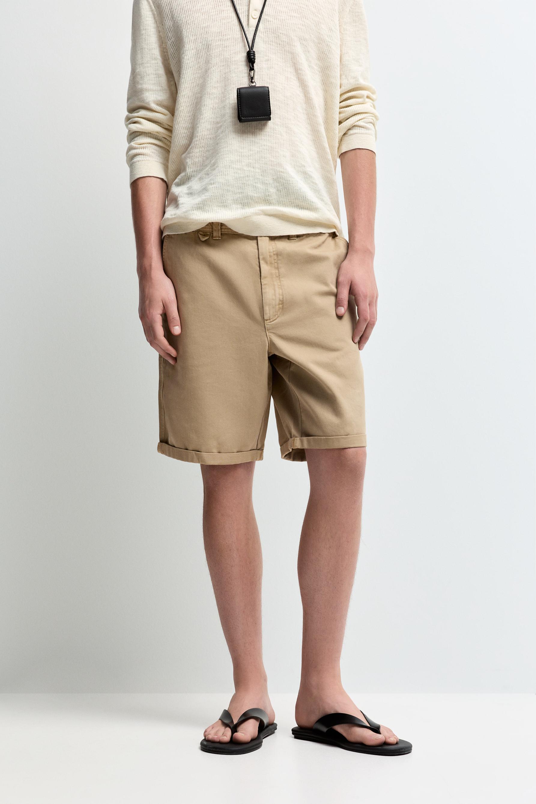 Slim fit Bermuda shorts — DARK OCHRE