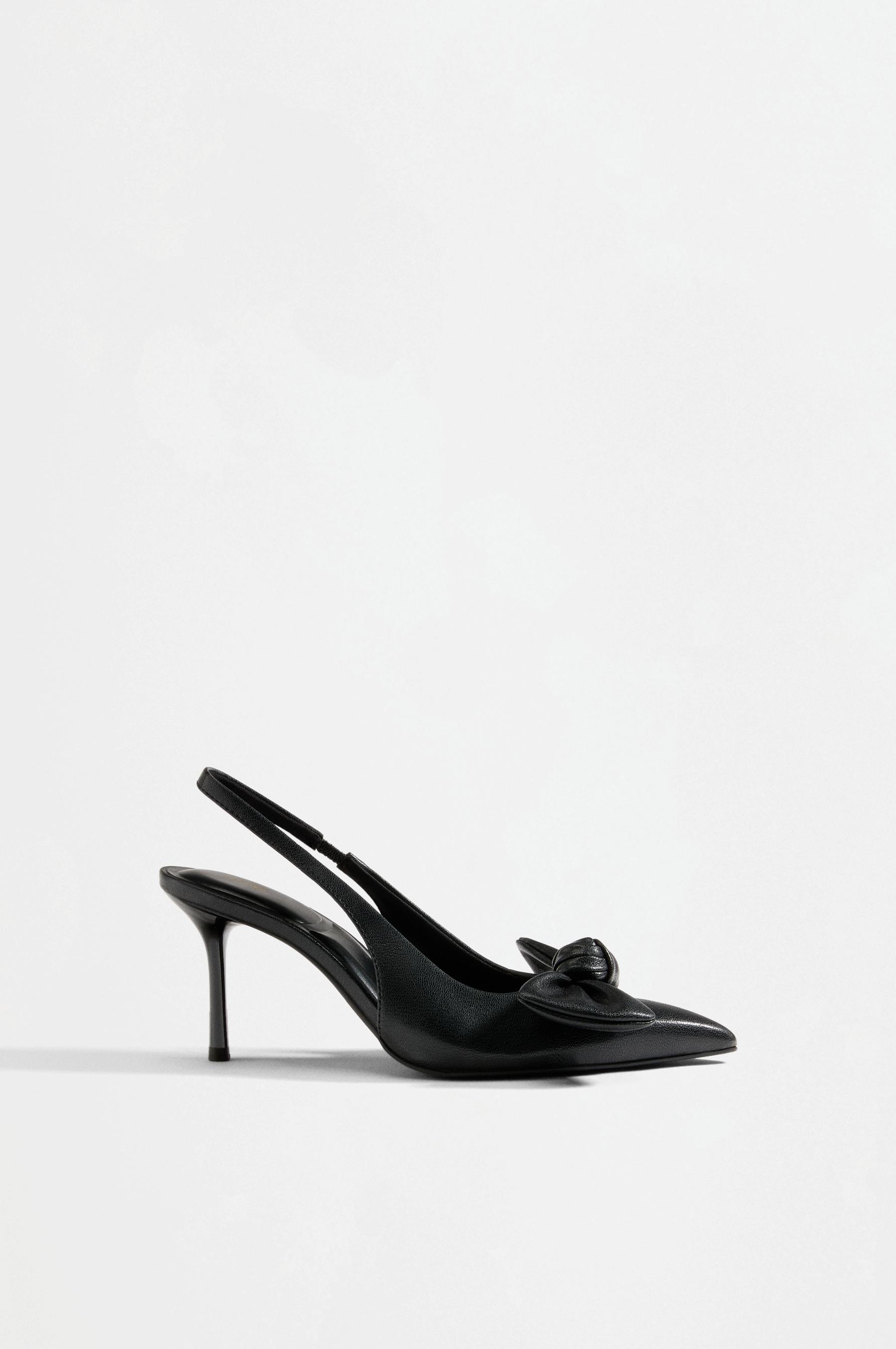 Zapato tacón destalonado lazo