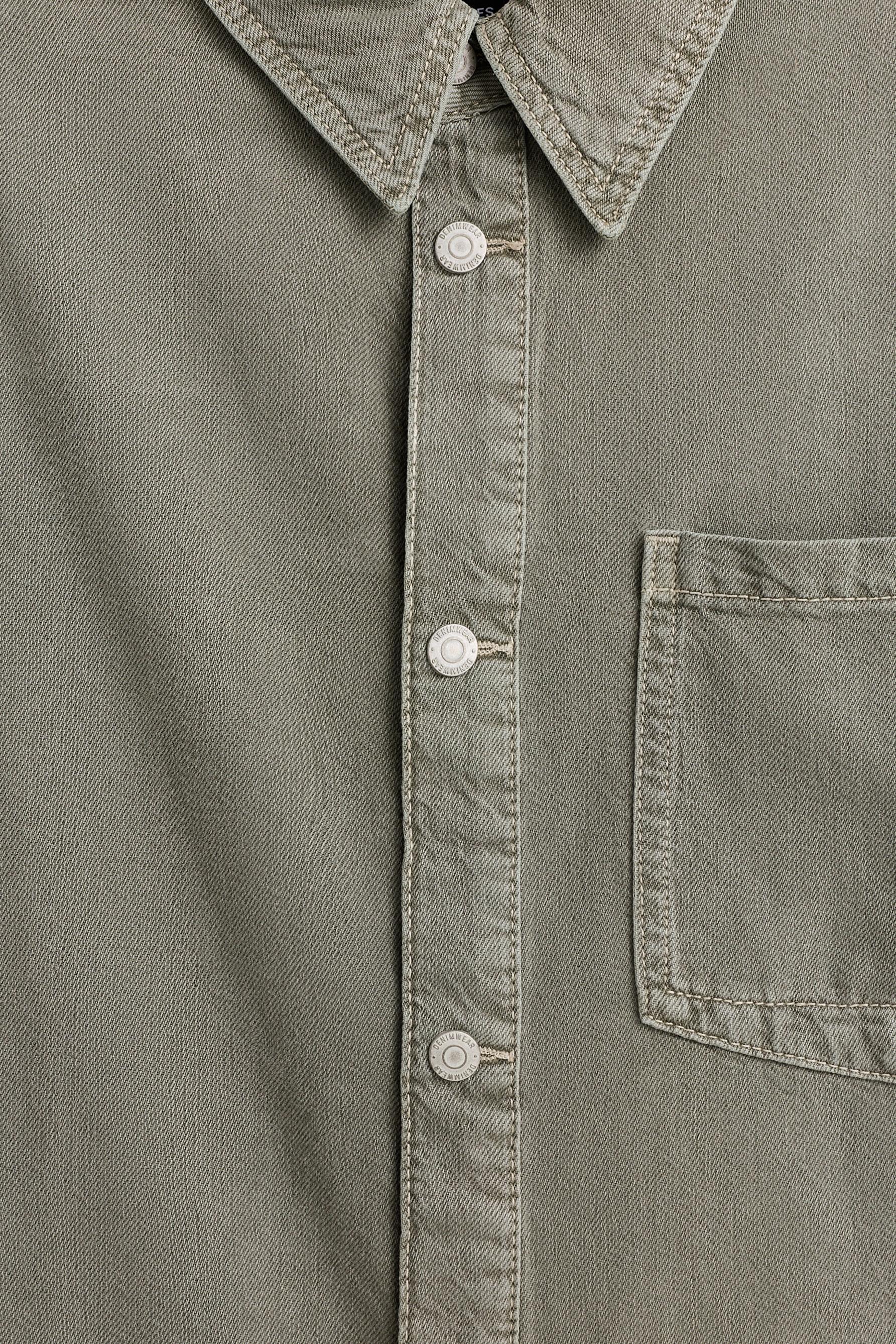 Lightweight denim overshirt — GREEN