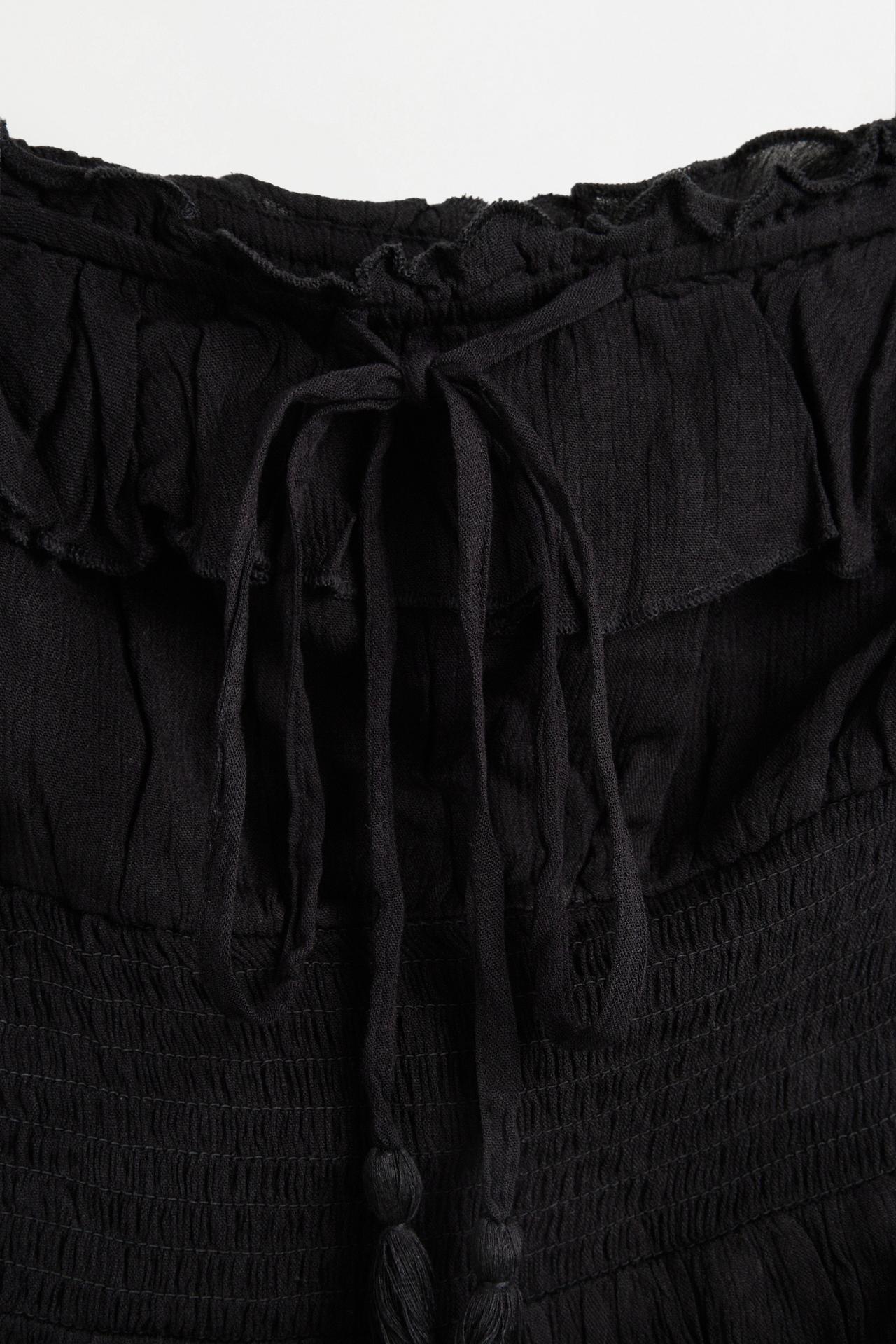 Ruffled top — BLACK