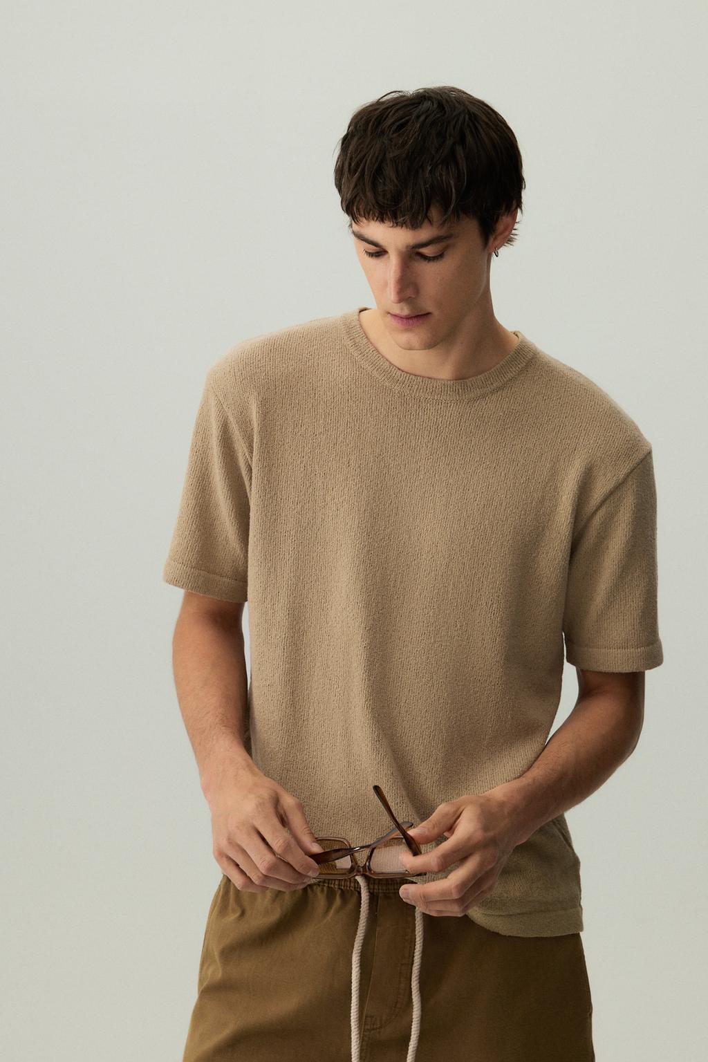 Textured knit t-shirt