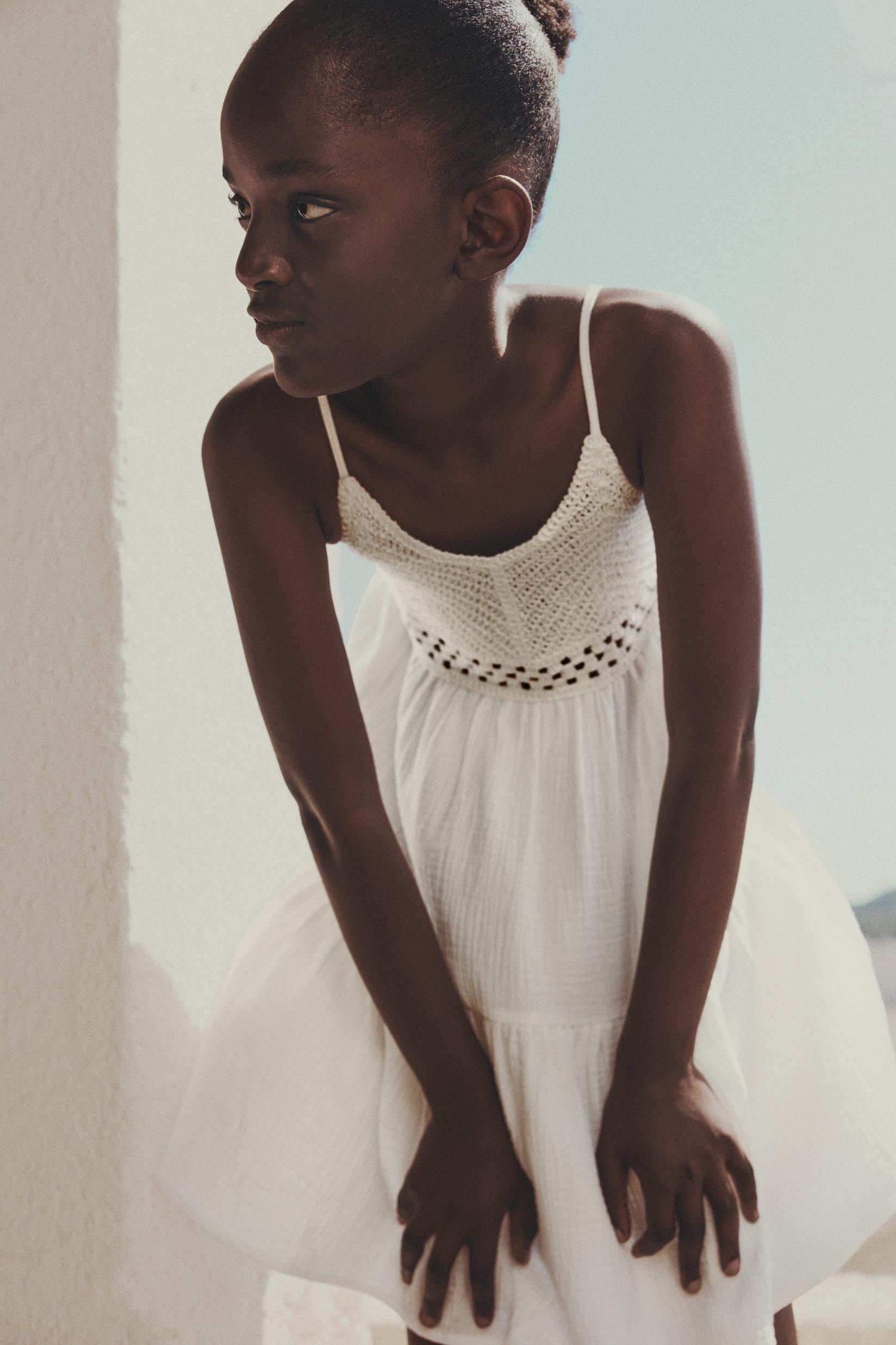 Contrast dress — WHITE