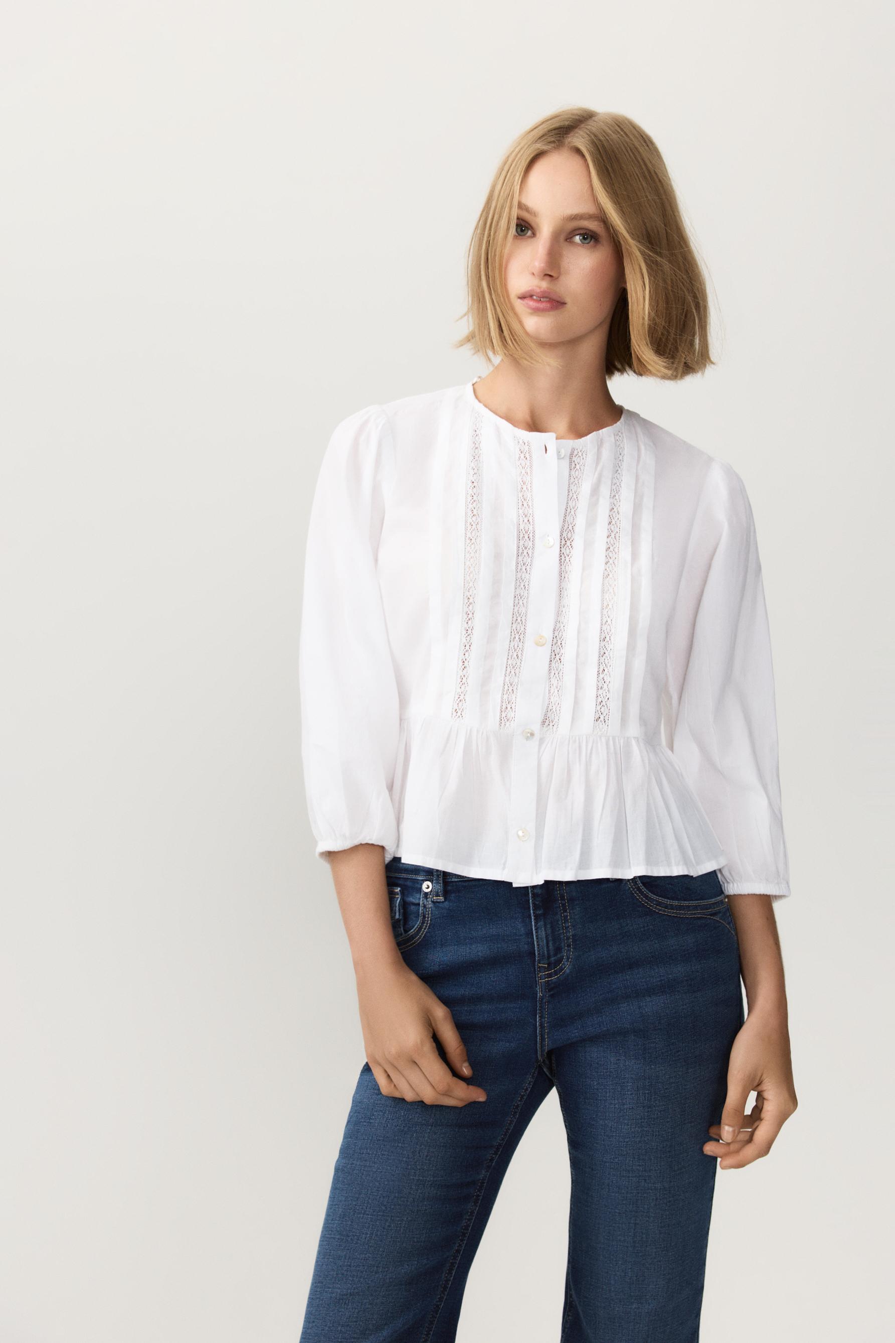 Camisa peplum encaje