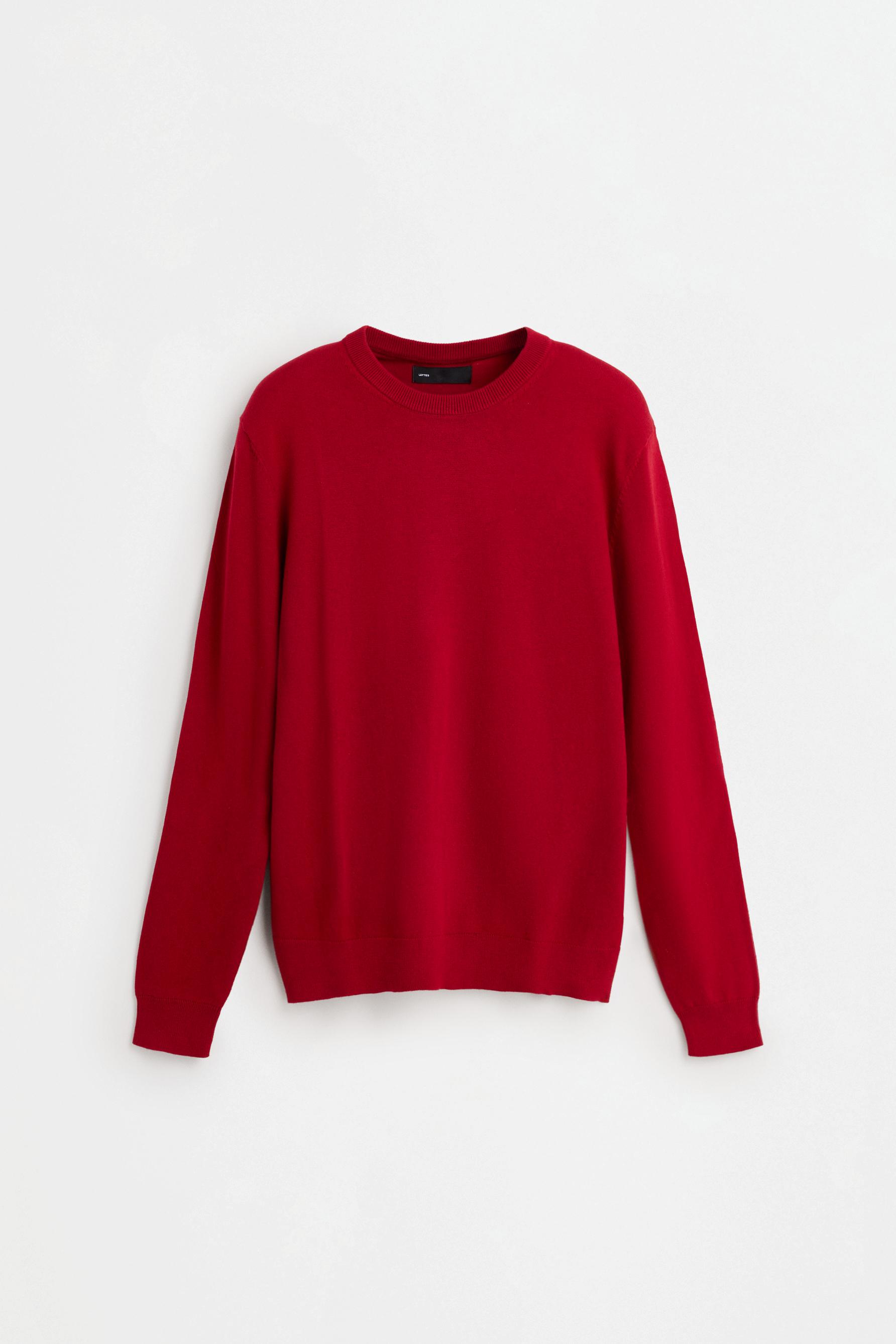 Basic round neck sweater — RED