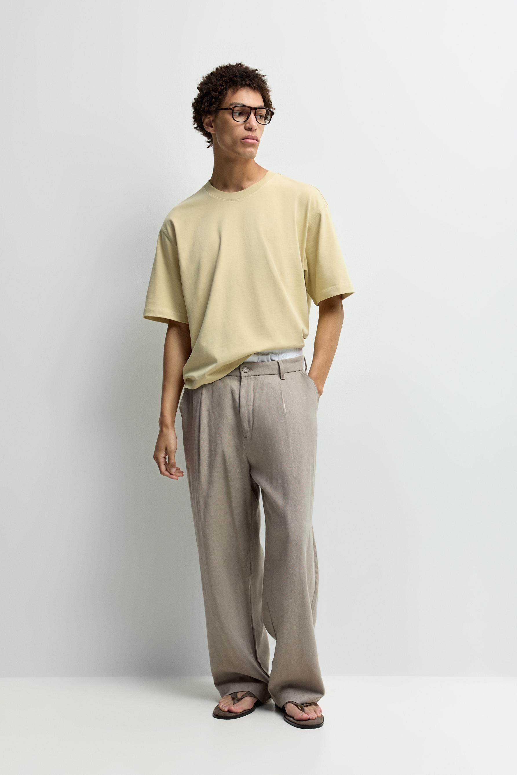 Basic cropped T-shirt — PALE YELLOW