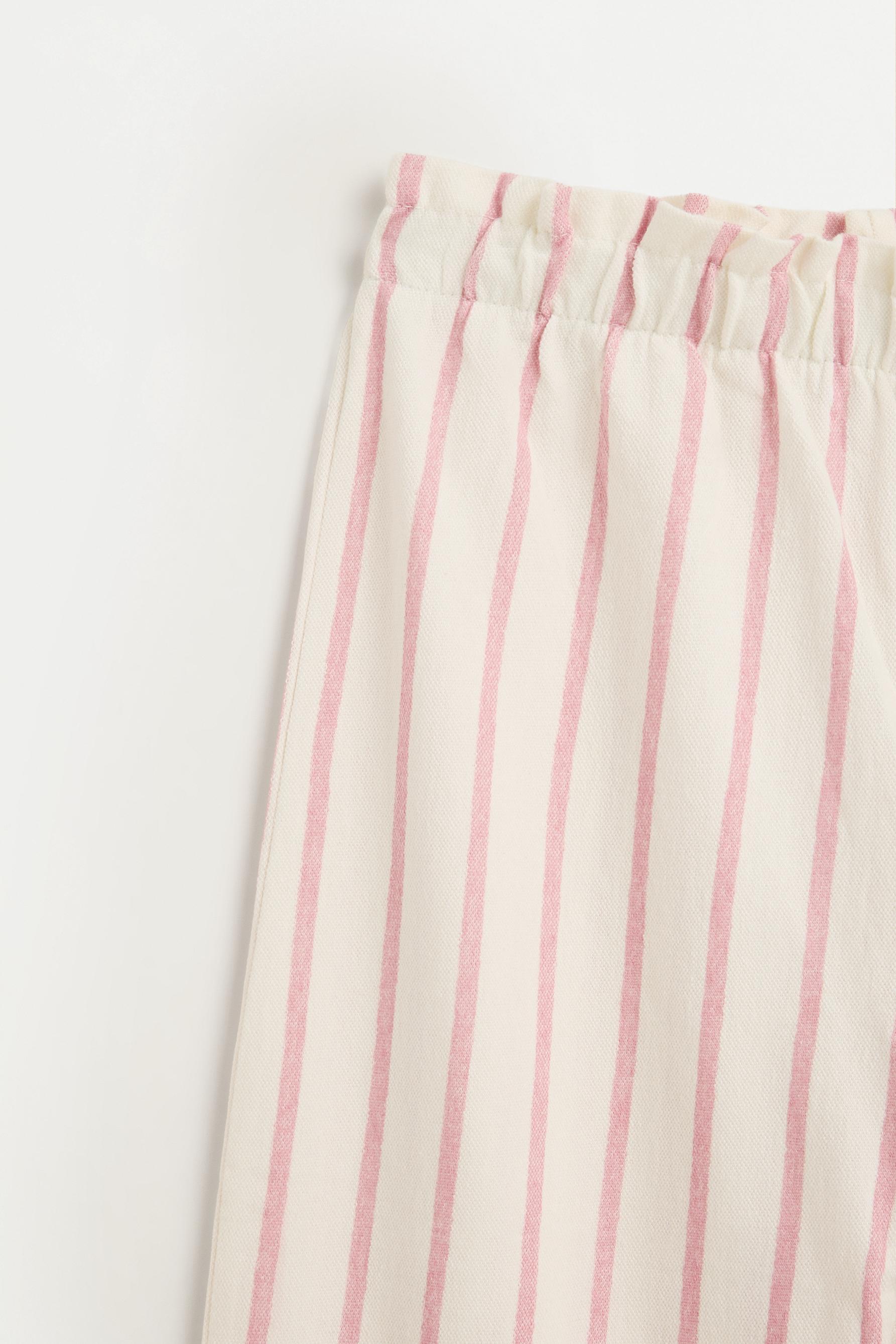 Striped bias cut culottes — PINK/WHITE