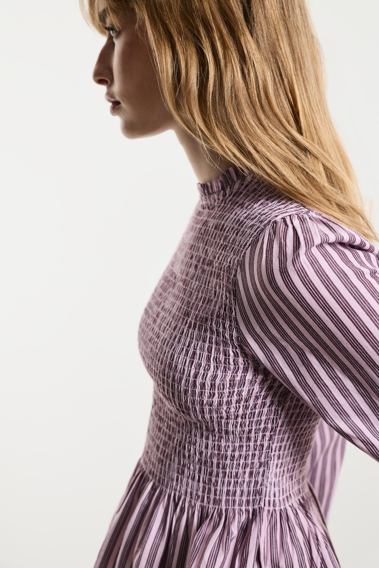 Smocked blouse — STRIPED