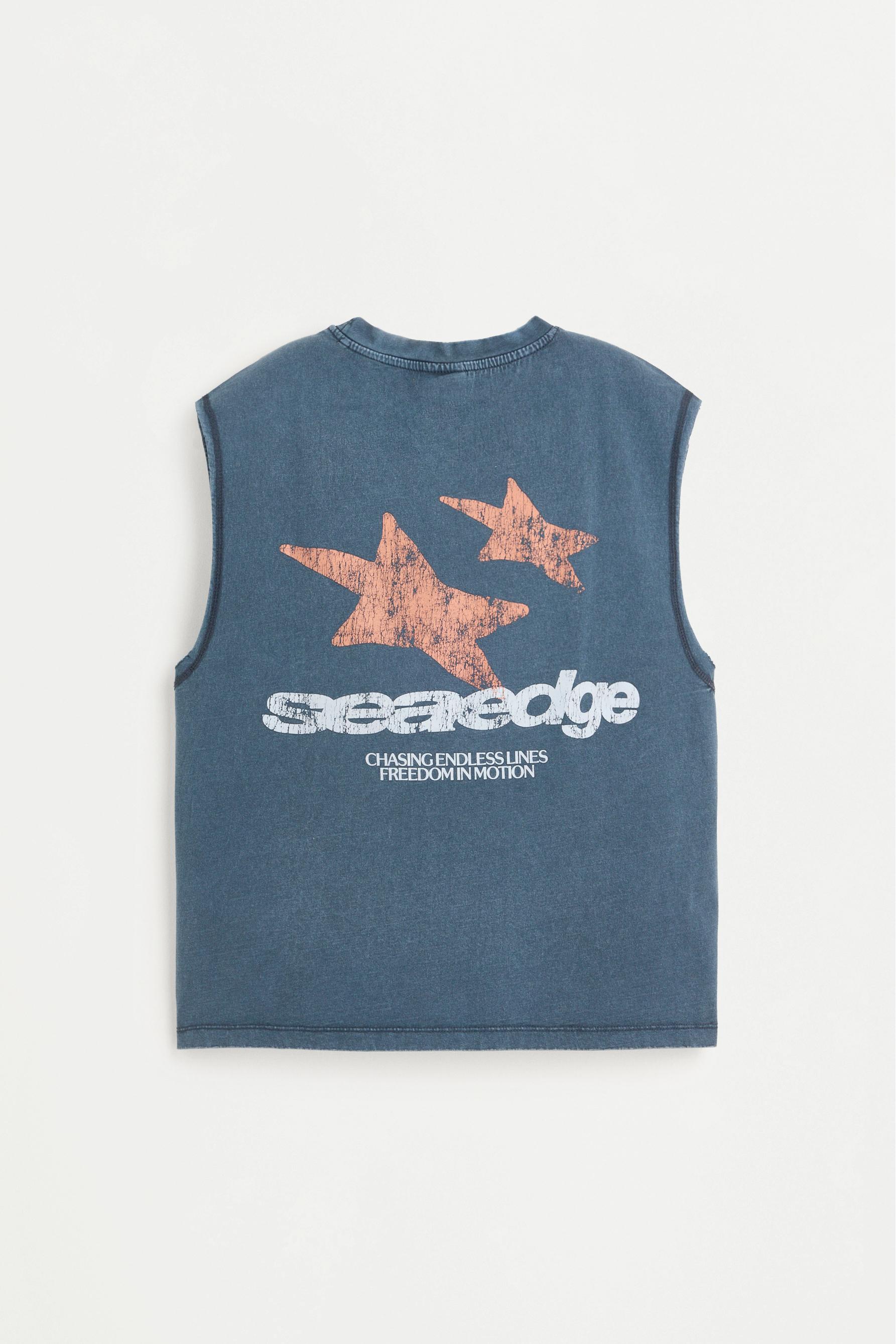 Printed tank top — NAVY