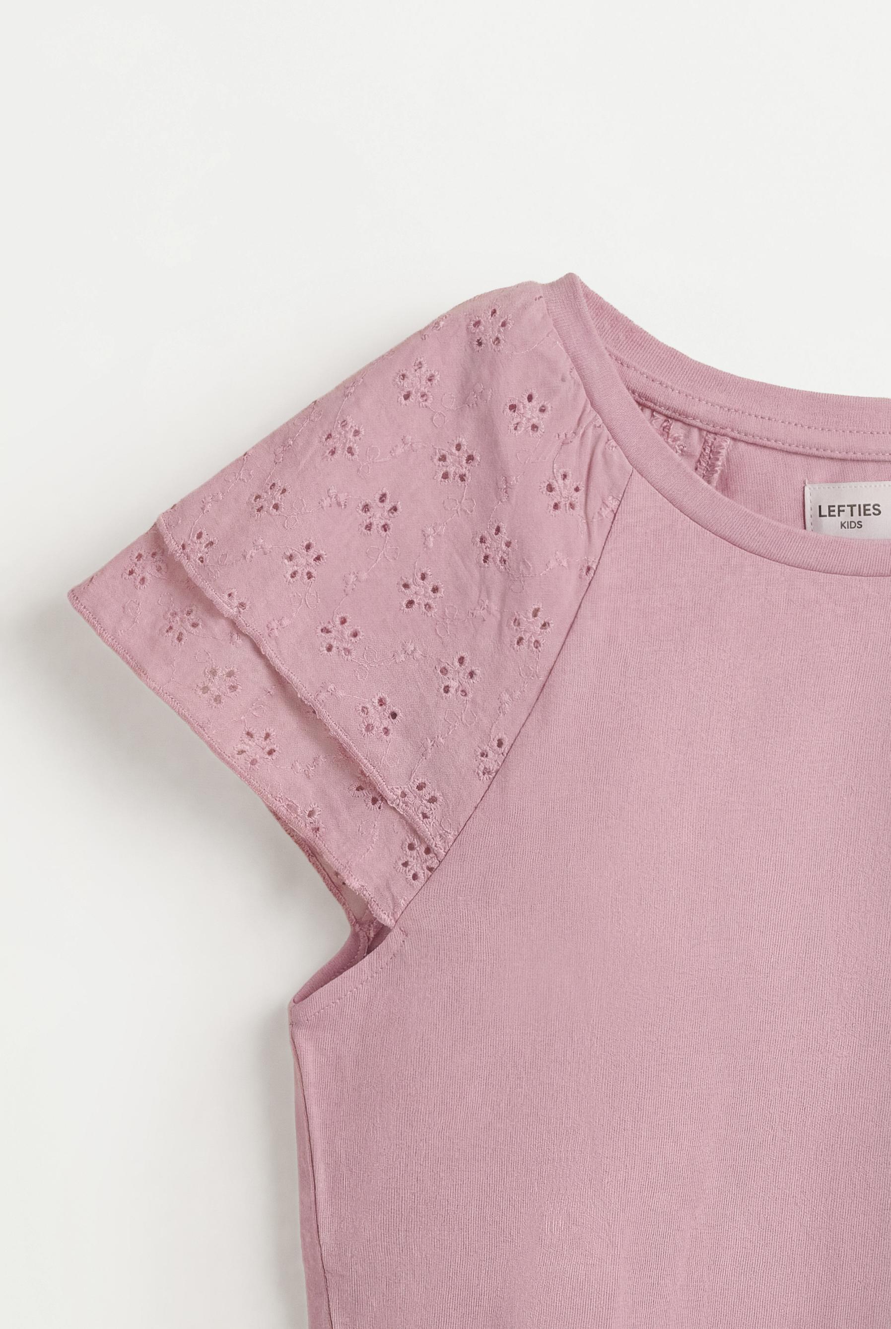 Swiss embroidery t-shirt — PALE MAUVE