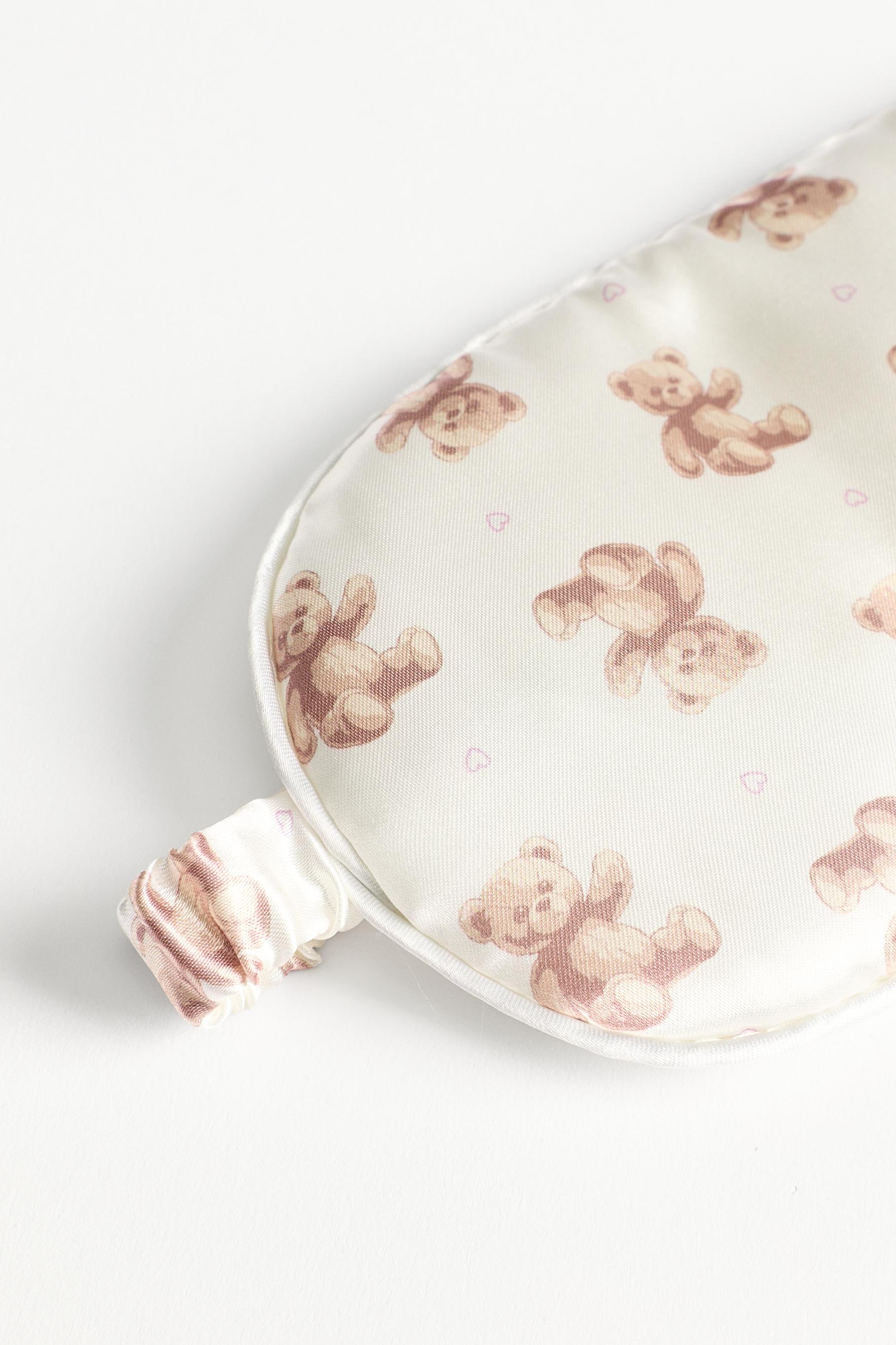 Teddy bear print eye mask — BEIGE