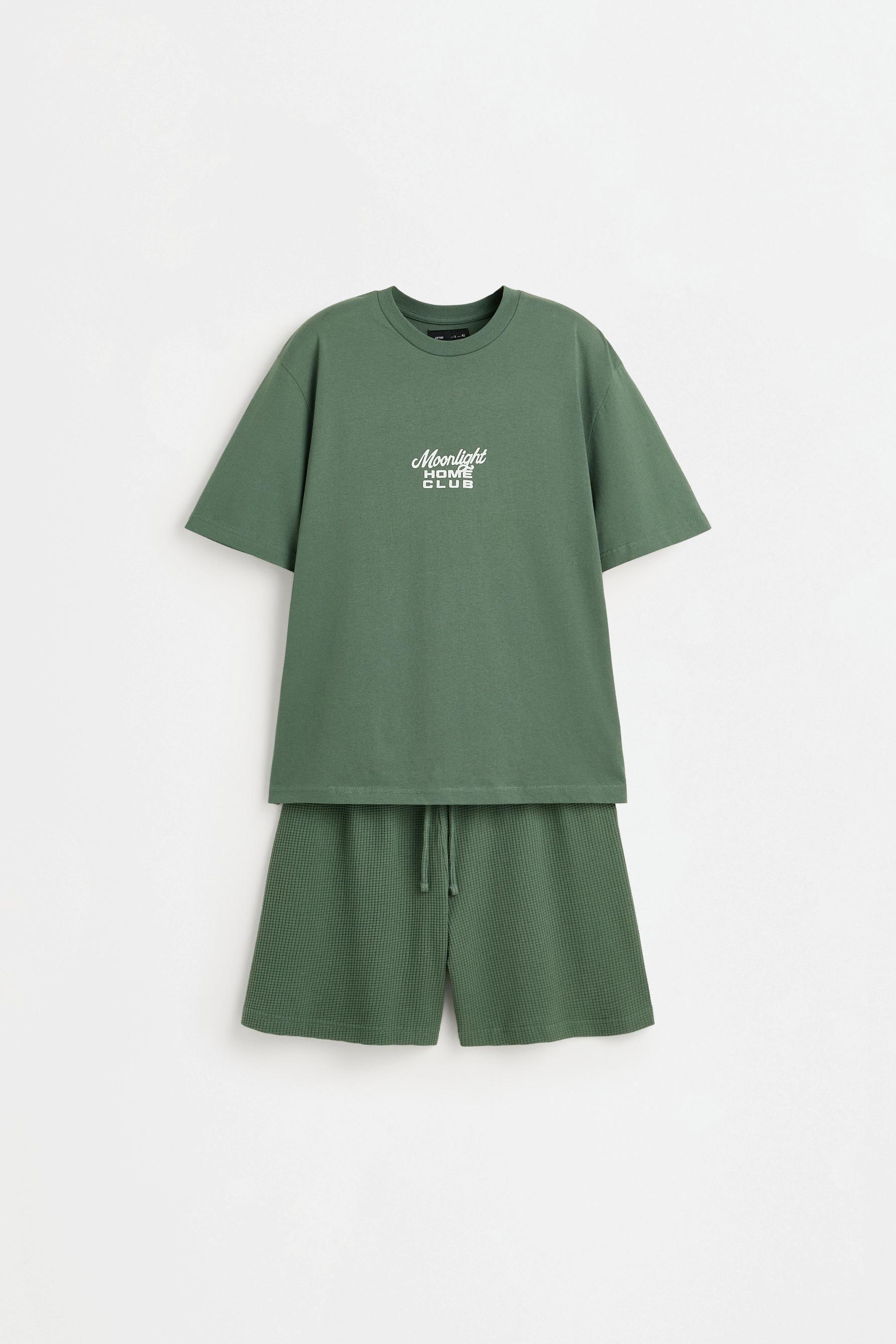 Short printed pyjamas — EMERALD GREEN