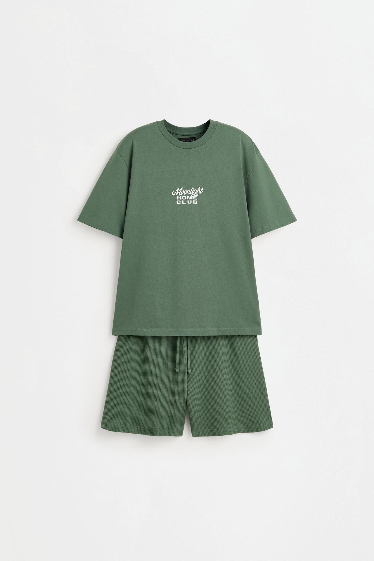 Short printed pyjamas — EMERALD GREEN