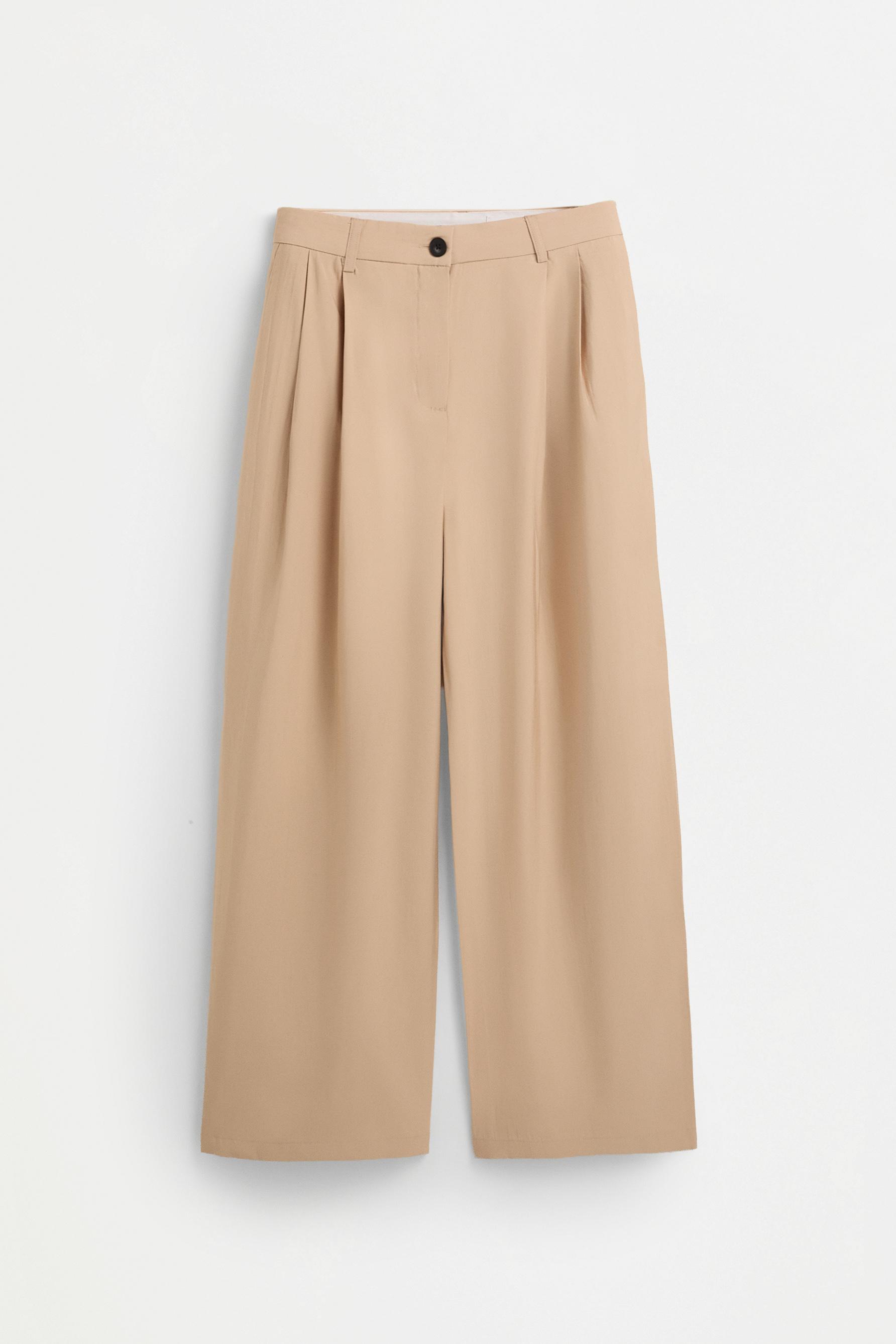 Flowing wide-leg trousers — LIGHT CAMEL