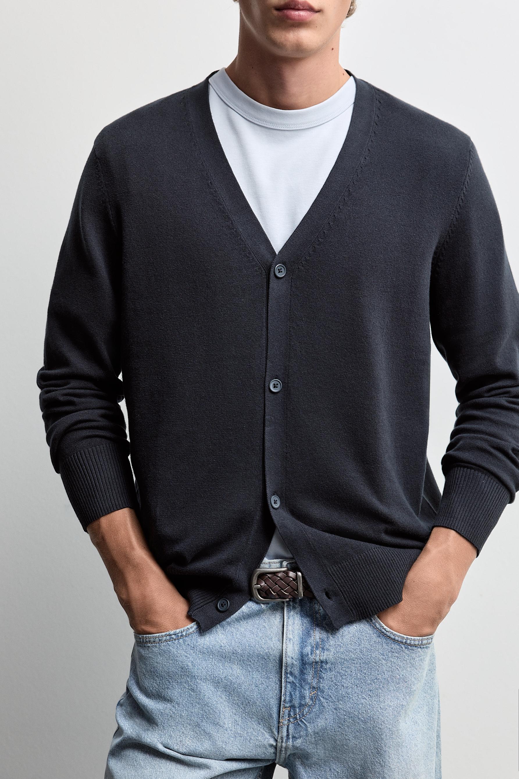 Basic cardigan — NAVY