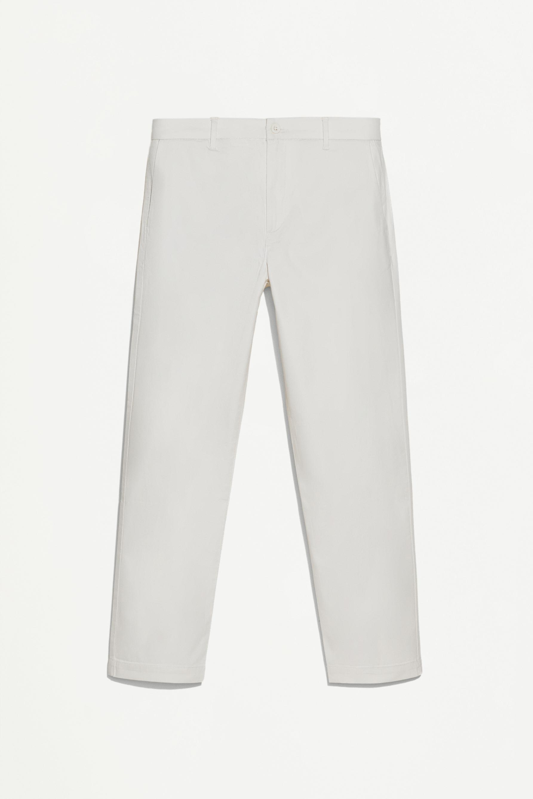 Slim fit chino trousers — OFF WHITE