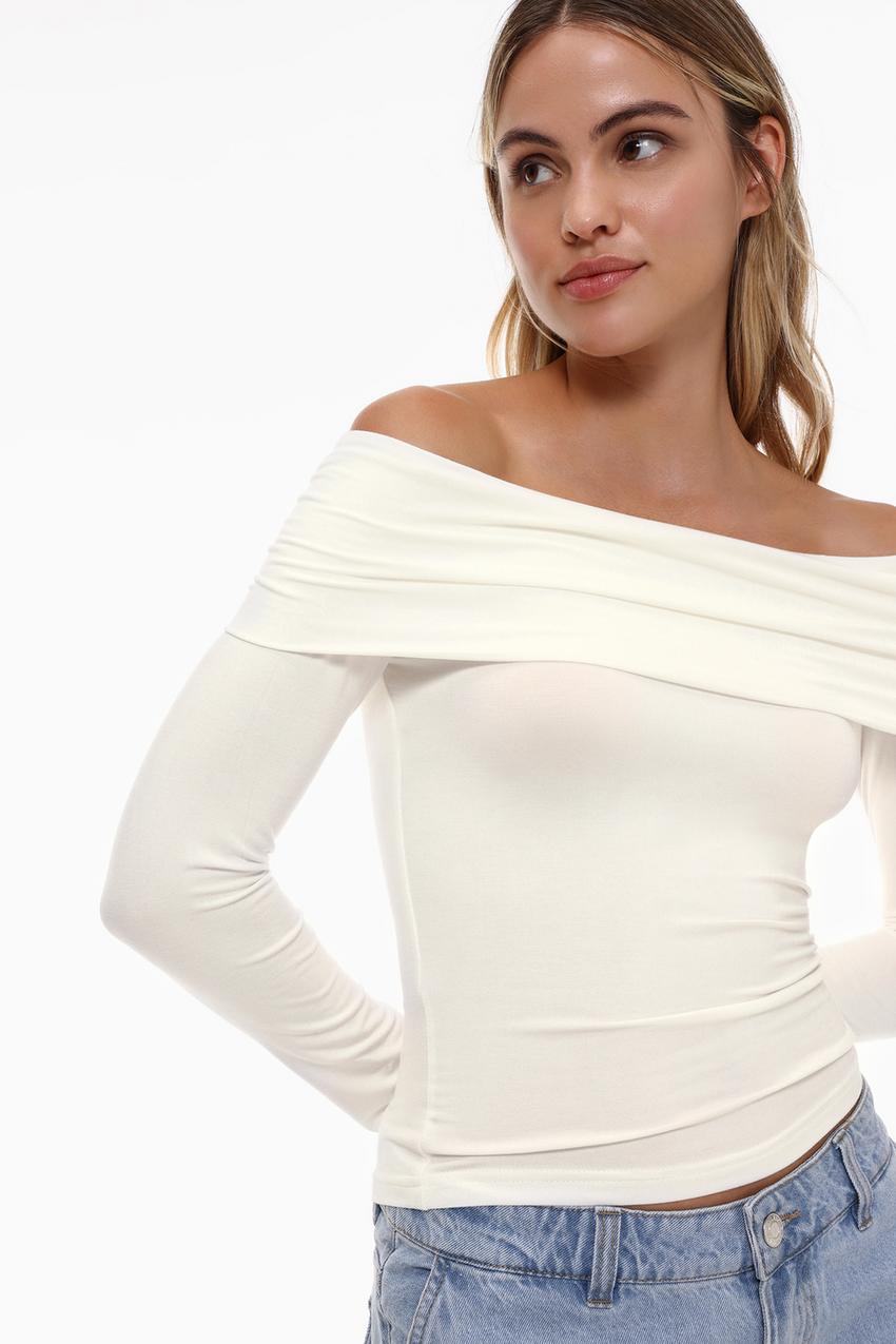 Blusas Juveniles Blusa Descubierta De Hombros Top Camisas Al