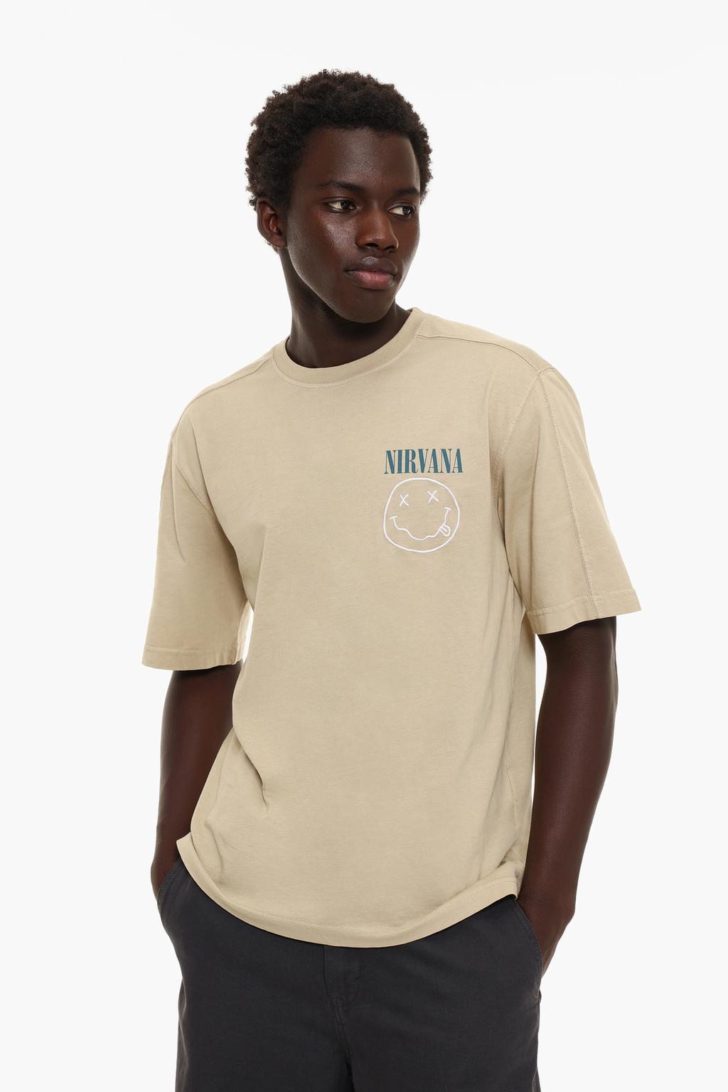 Nirvana baskılı t-shirt