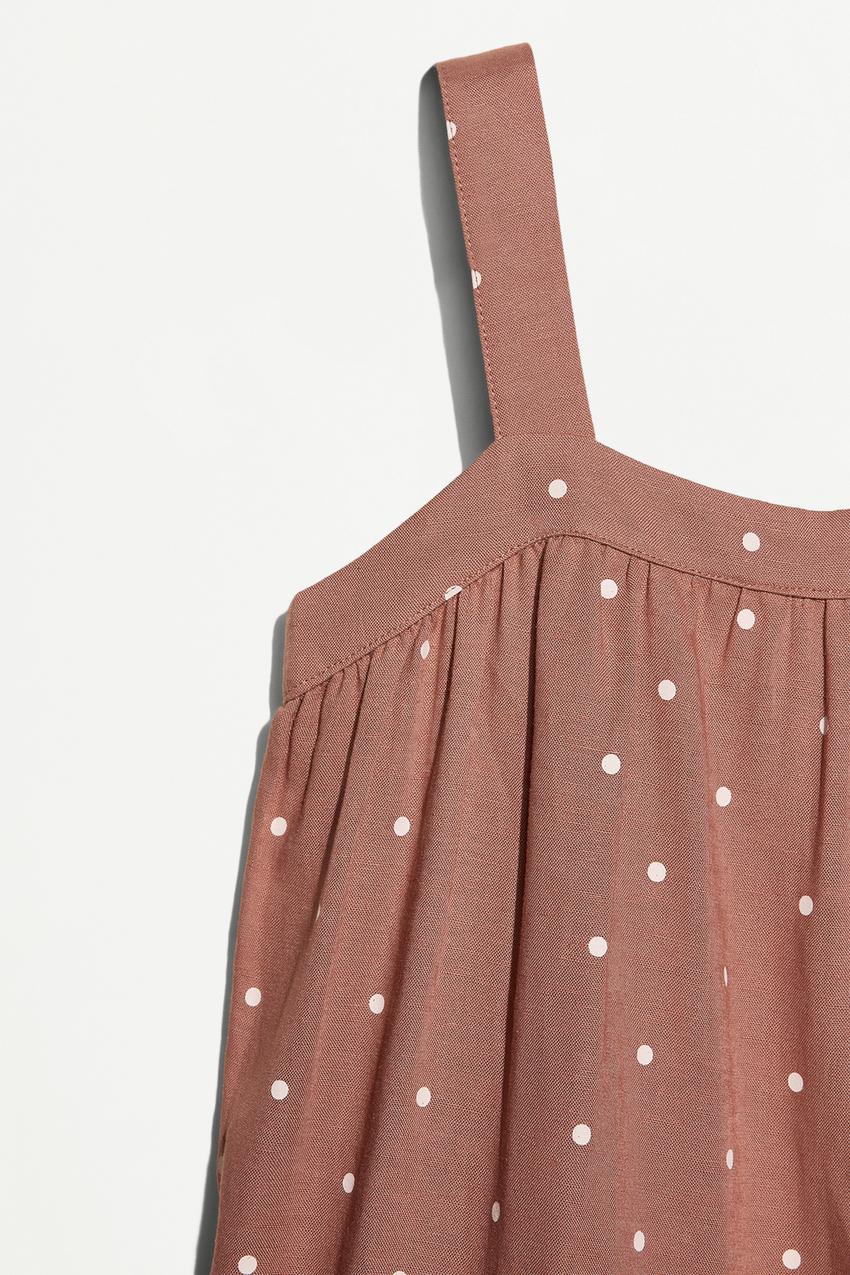 princess polly baby blue dress Fresh Season Polka Dot Linen Shirt - Brown/combo main image 1