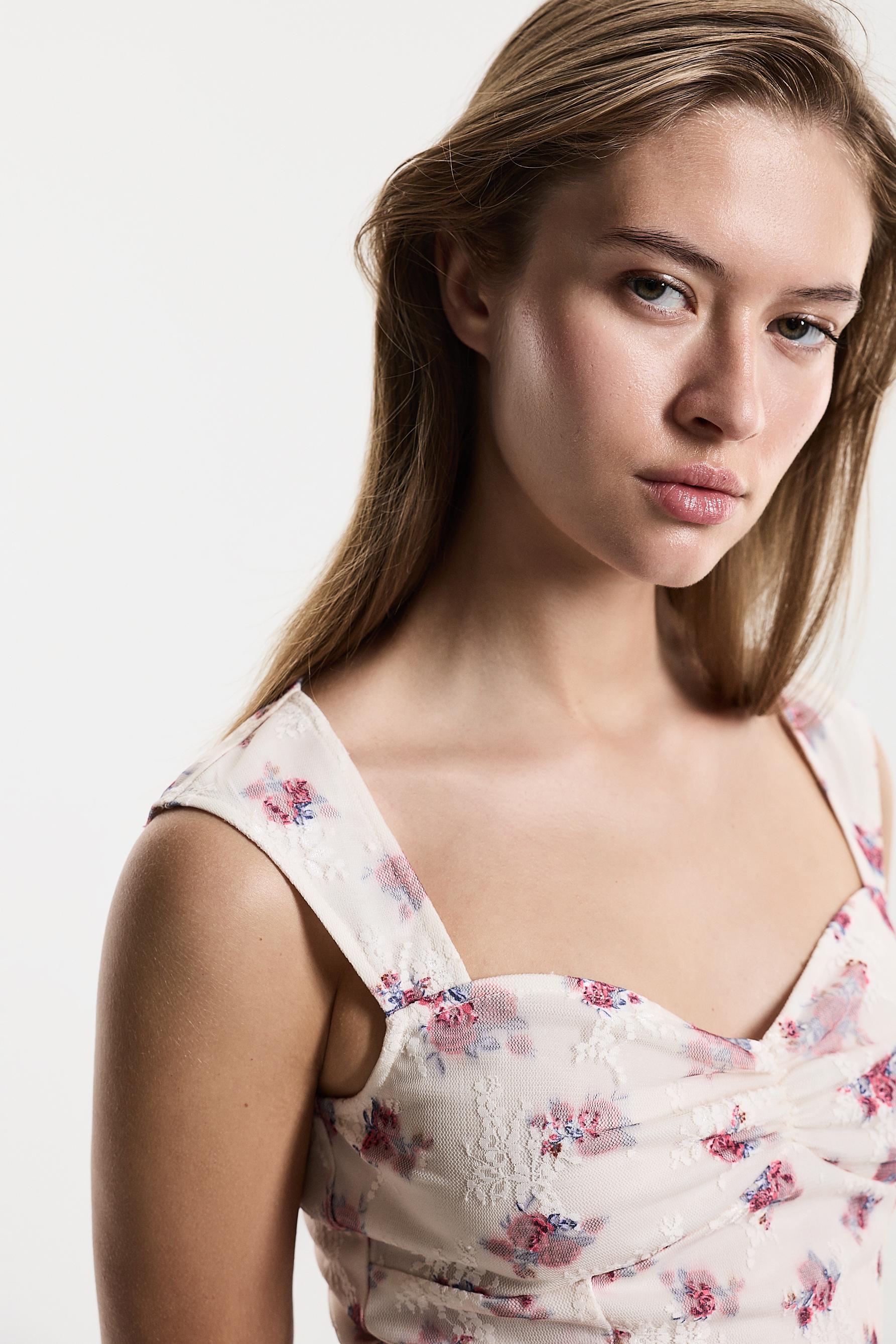 Floral print top — OFF WHITE