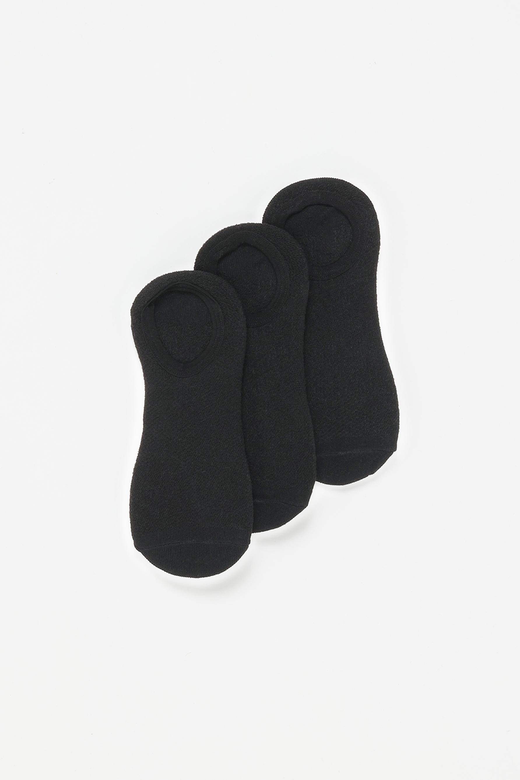 Microperforated no-show socks (Pack 3) — BLACK