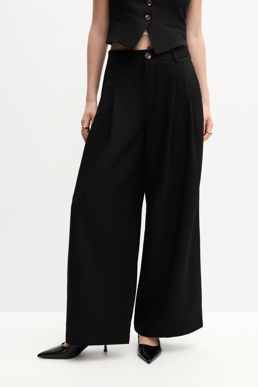 Pantalón pliegues vestir Pantalones ROPA Mujer Lefties ESPAÑA