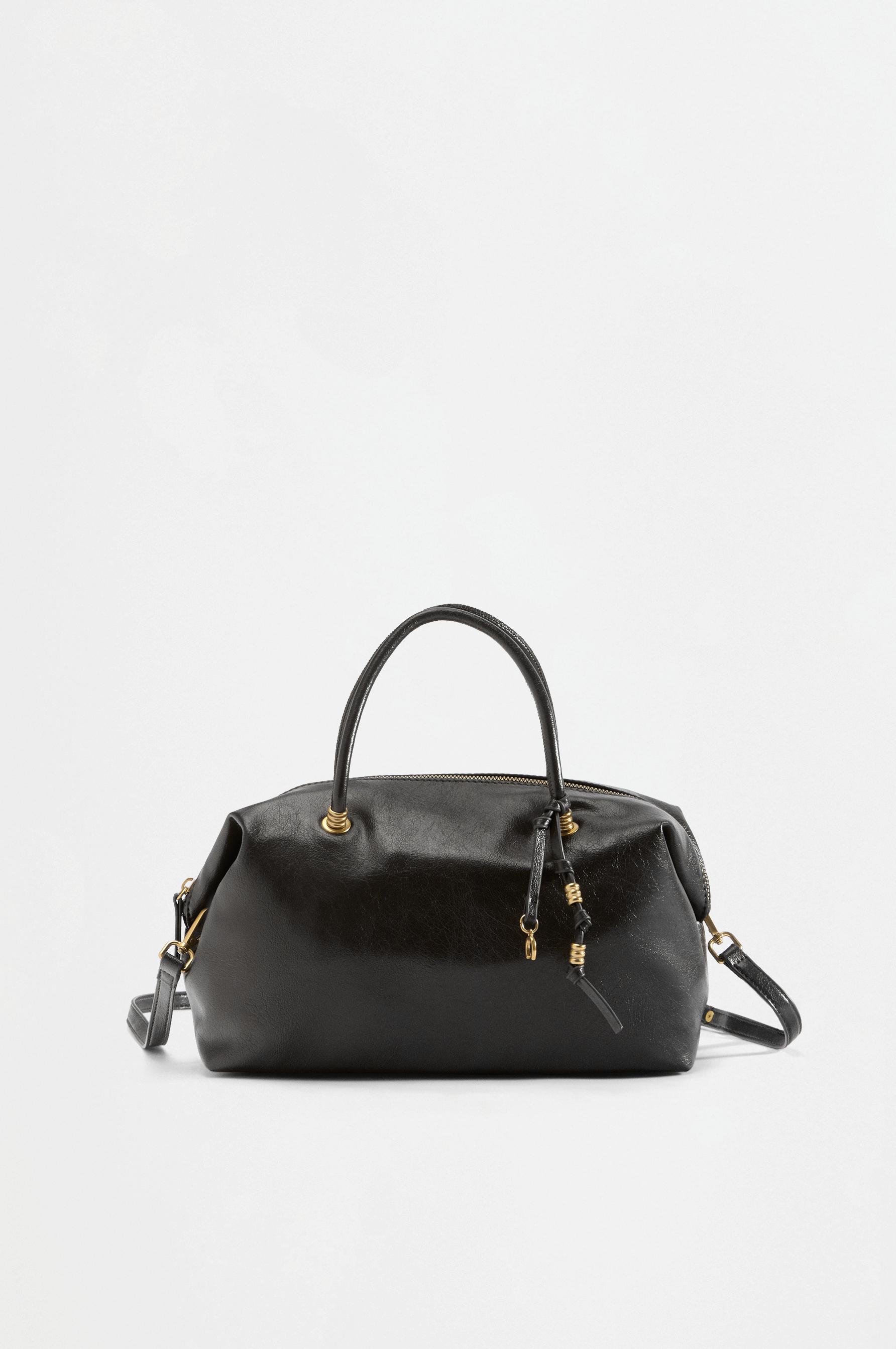 Bowling bag with charm — BLACK
