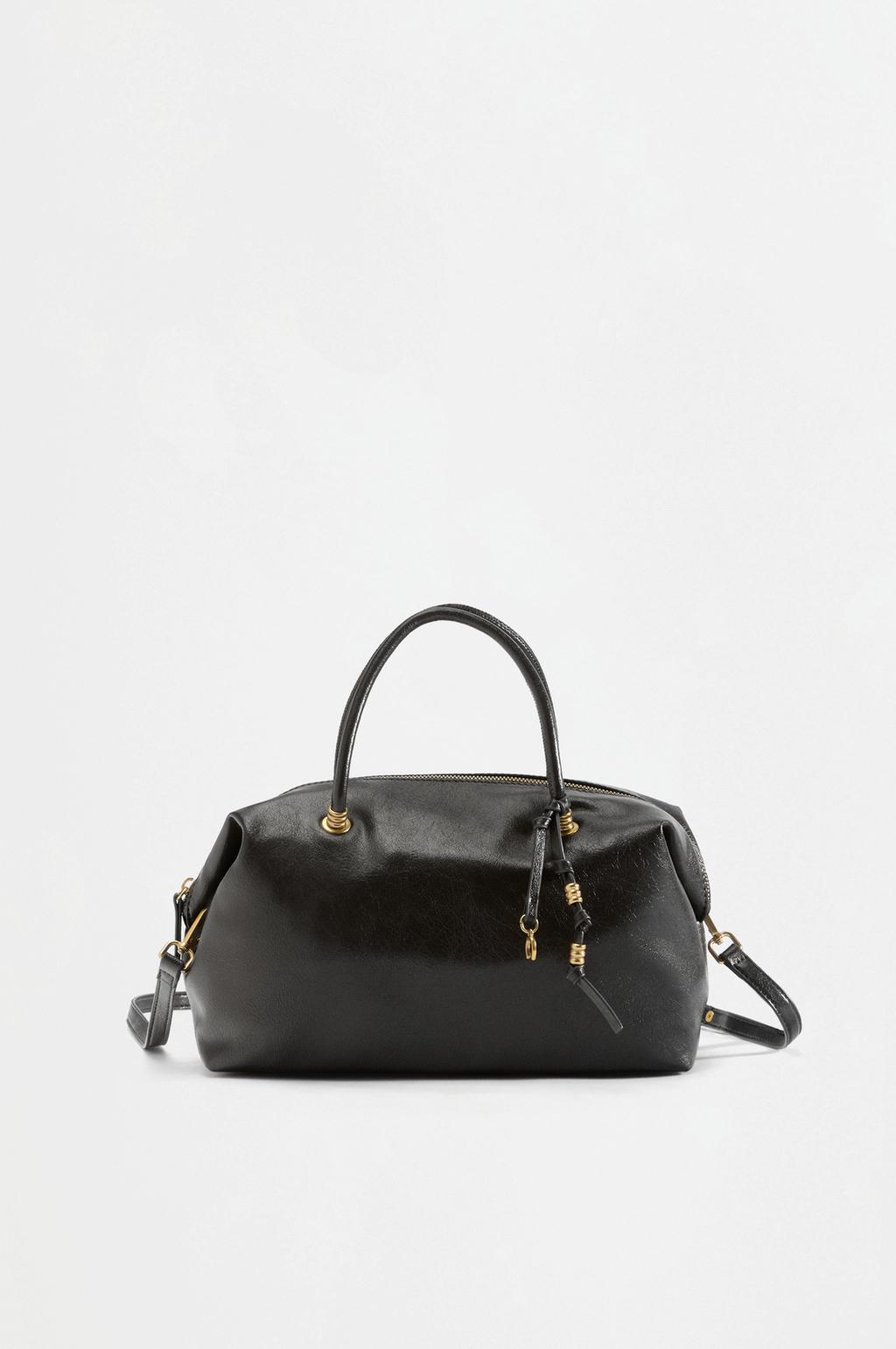 Bowling bag with charm detail