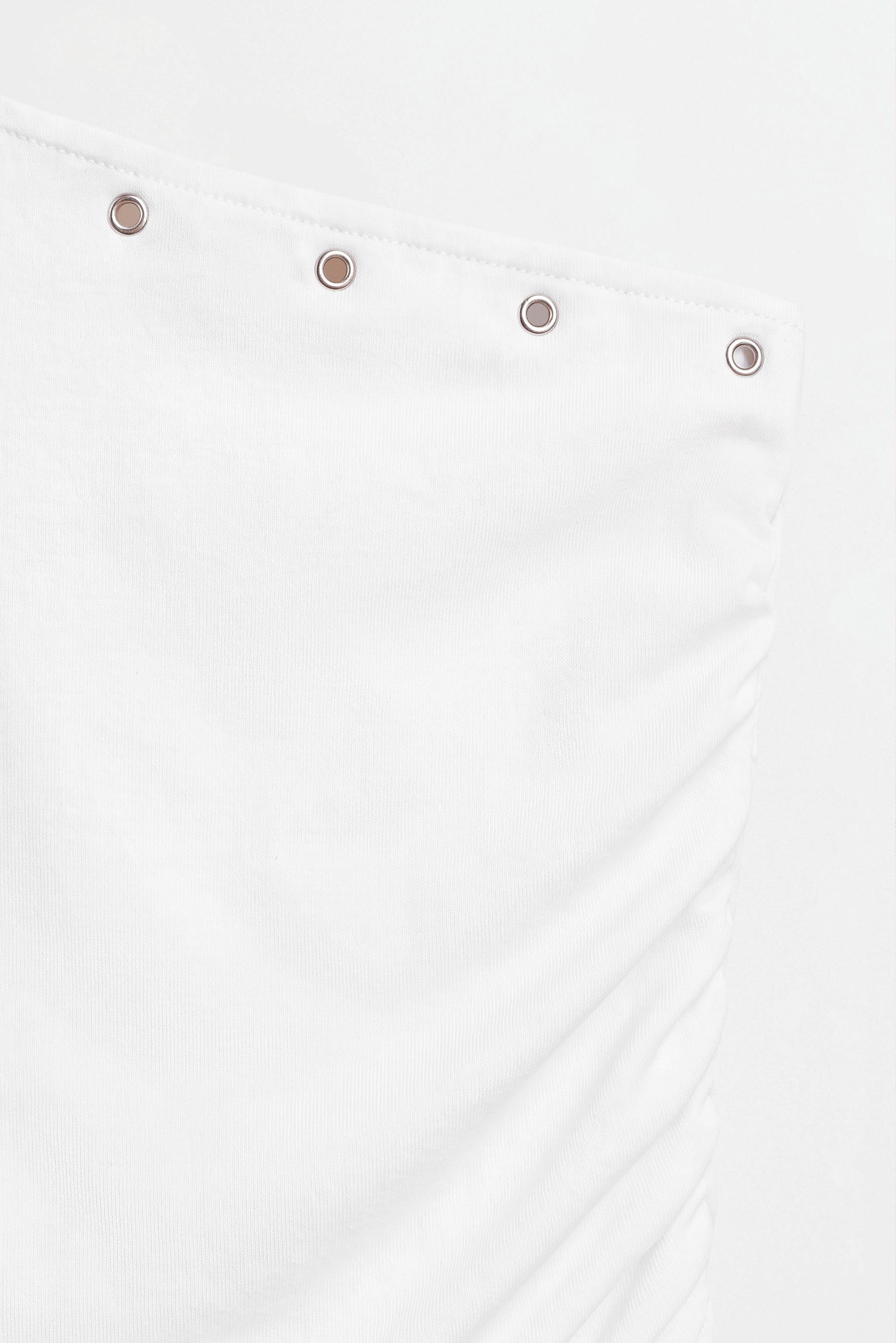 Asymmetric grommet top — OFF WHITE