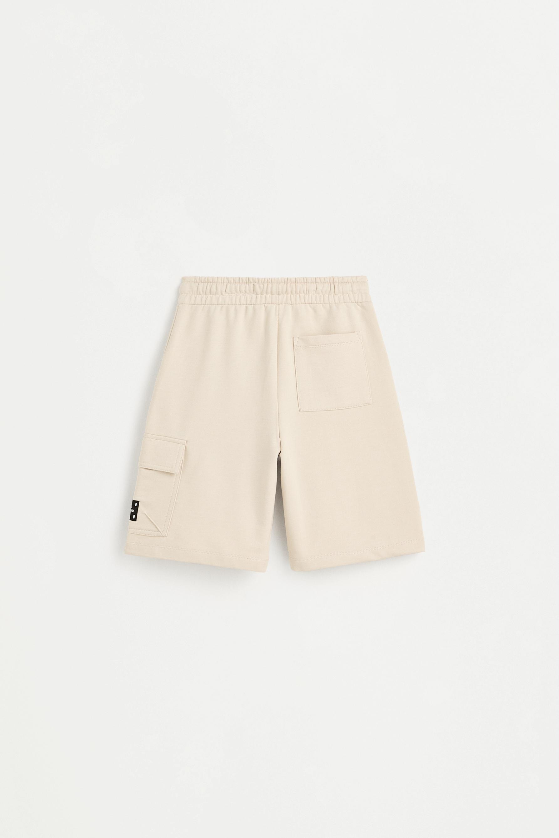 Plush cargo Bermuda shorts — PALE SAND