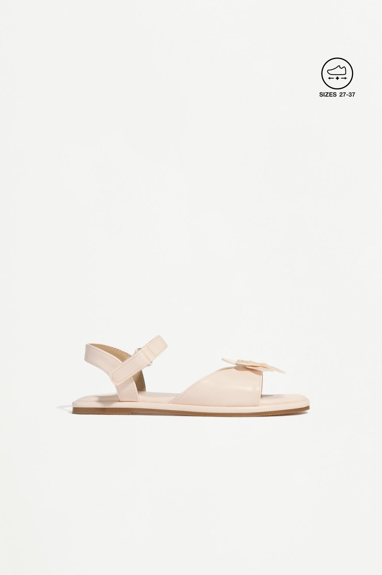 FLORAL SANDALS — ECRU