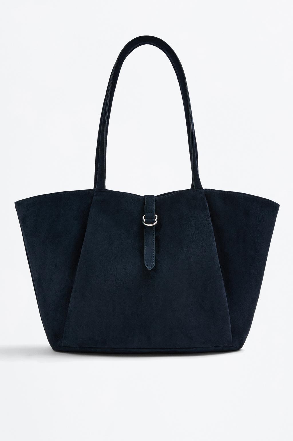 Bolso shopper efecto suede detalle cinturón