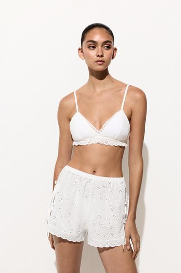 Swiss embroidery shorts — WHITE 3